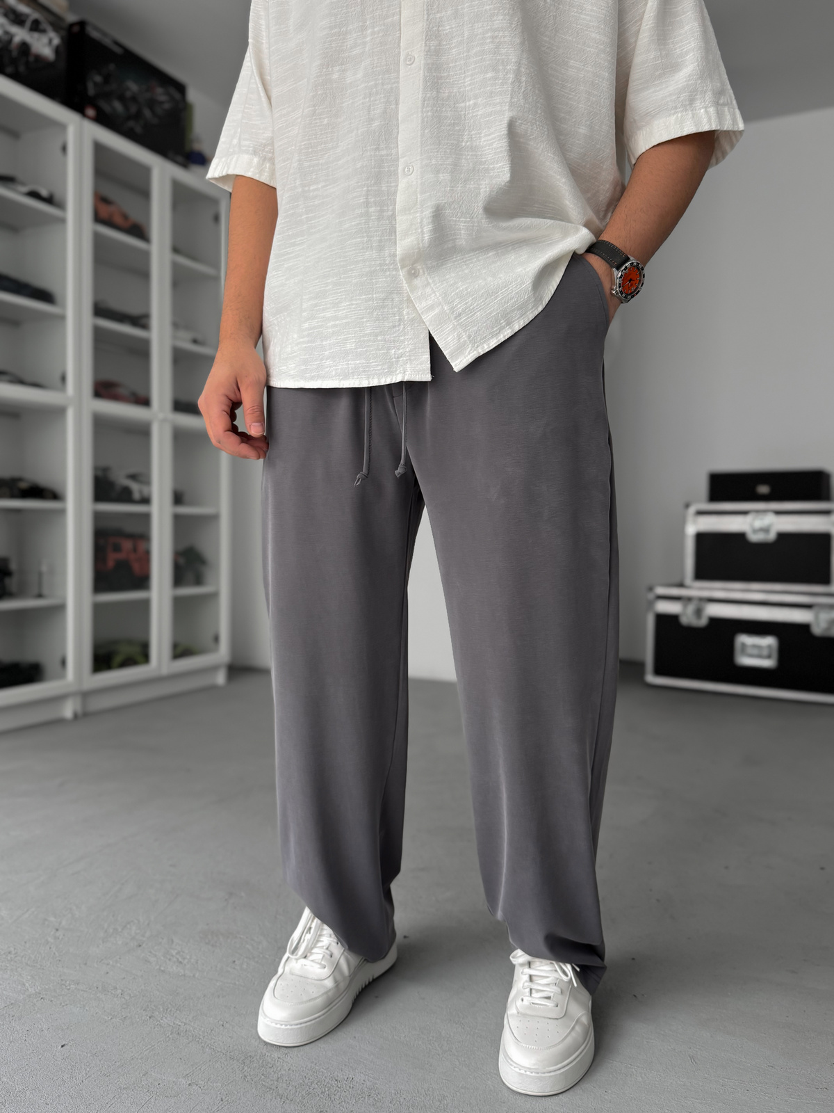 Füme Yıkamalı Likralı Baggy Pantolon JJ-139