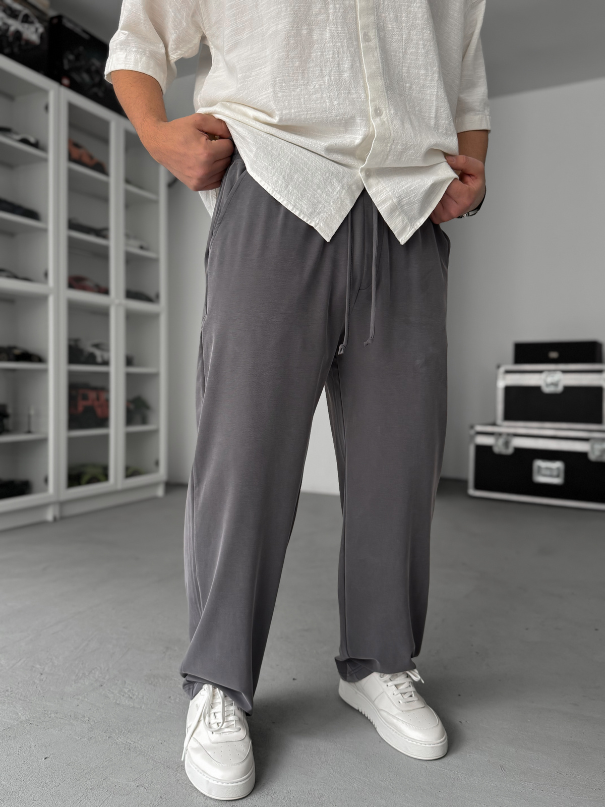 Füme Yıkamalı Likralı Baggy Pantolon JJ-139