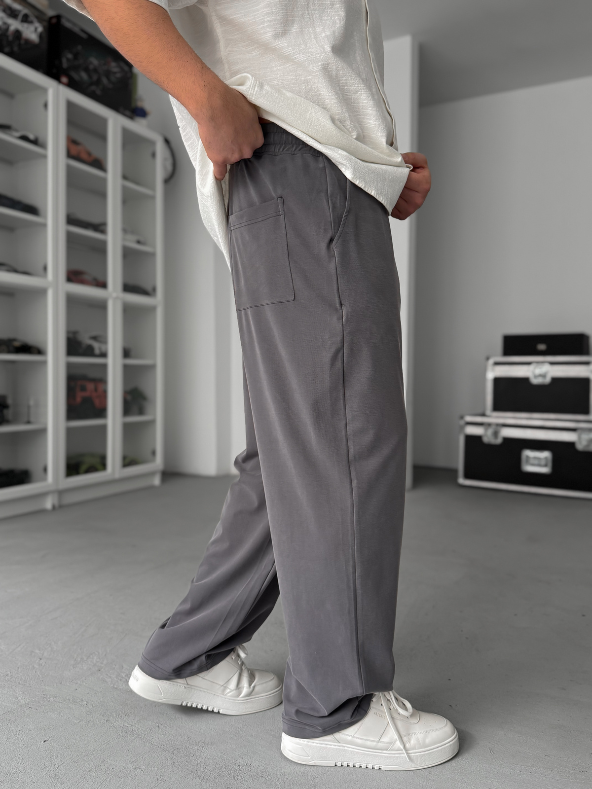 Füme Yıkamalı Likralı Baggy Pantolon JJ-139