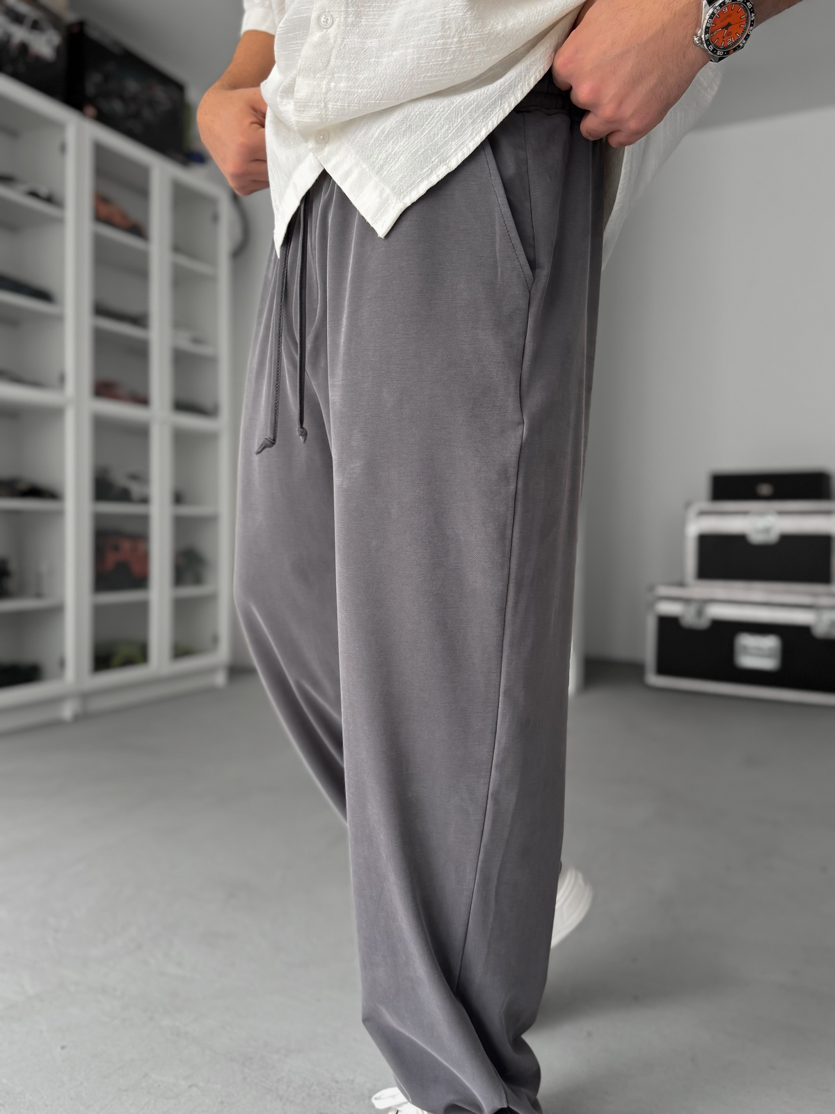 Füme Yıkamalı Likralı Baggy Pantolon JJ-139