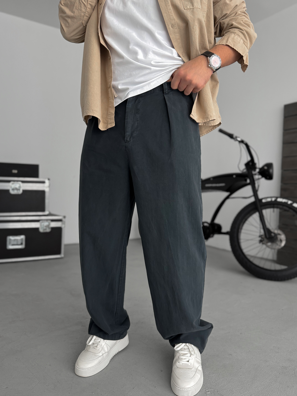 Siyah Yıkamalı Baggy Pantolon TW-1040