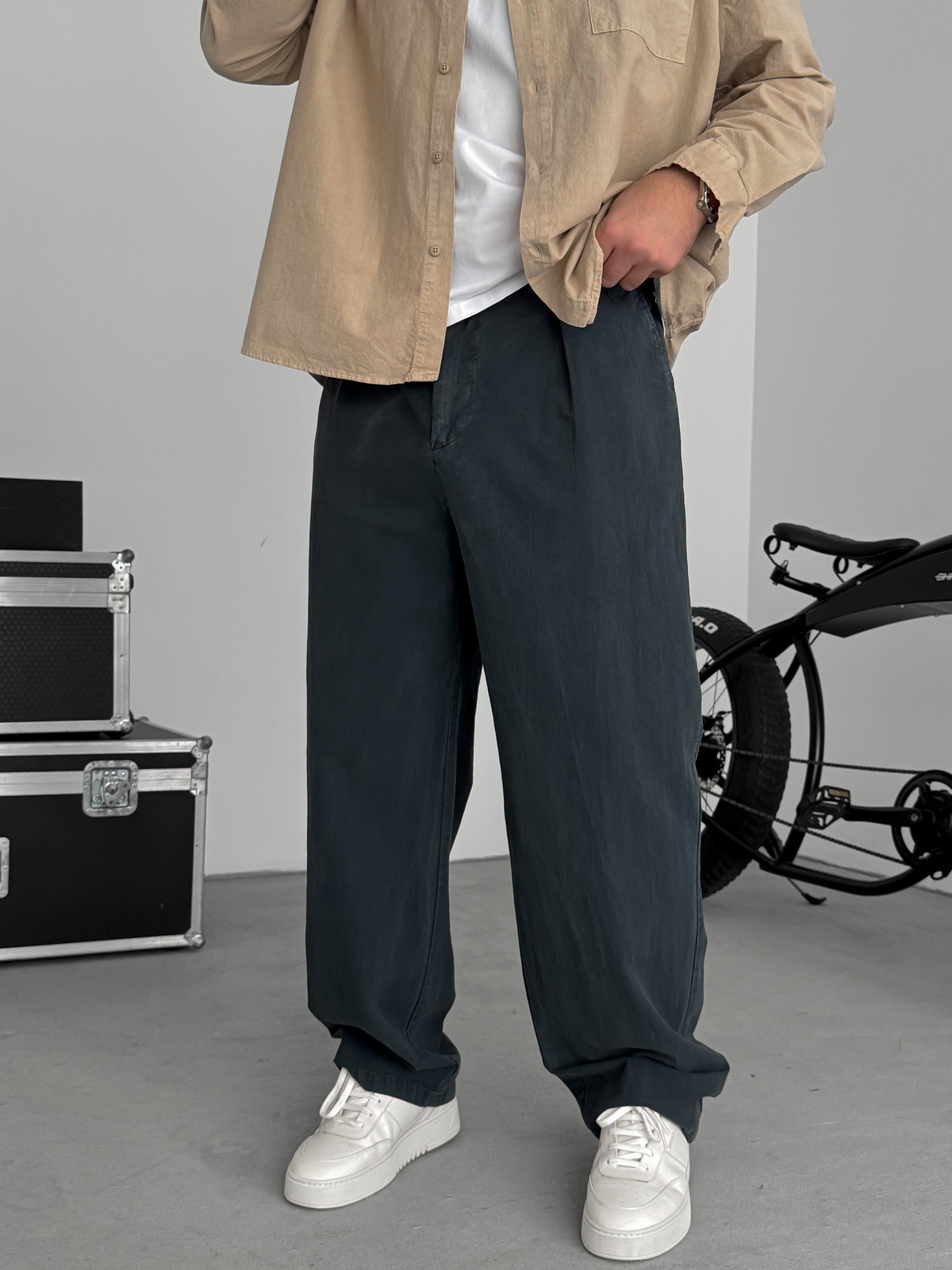 Siyah Yıkamalı Baggy Pantolon TW-1040