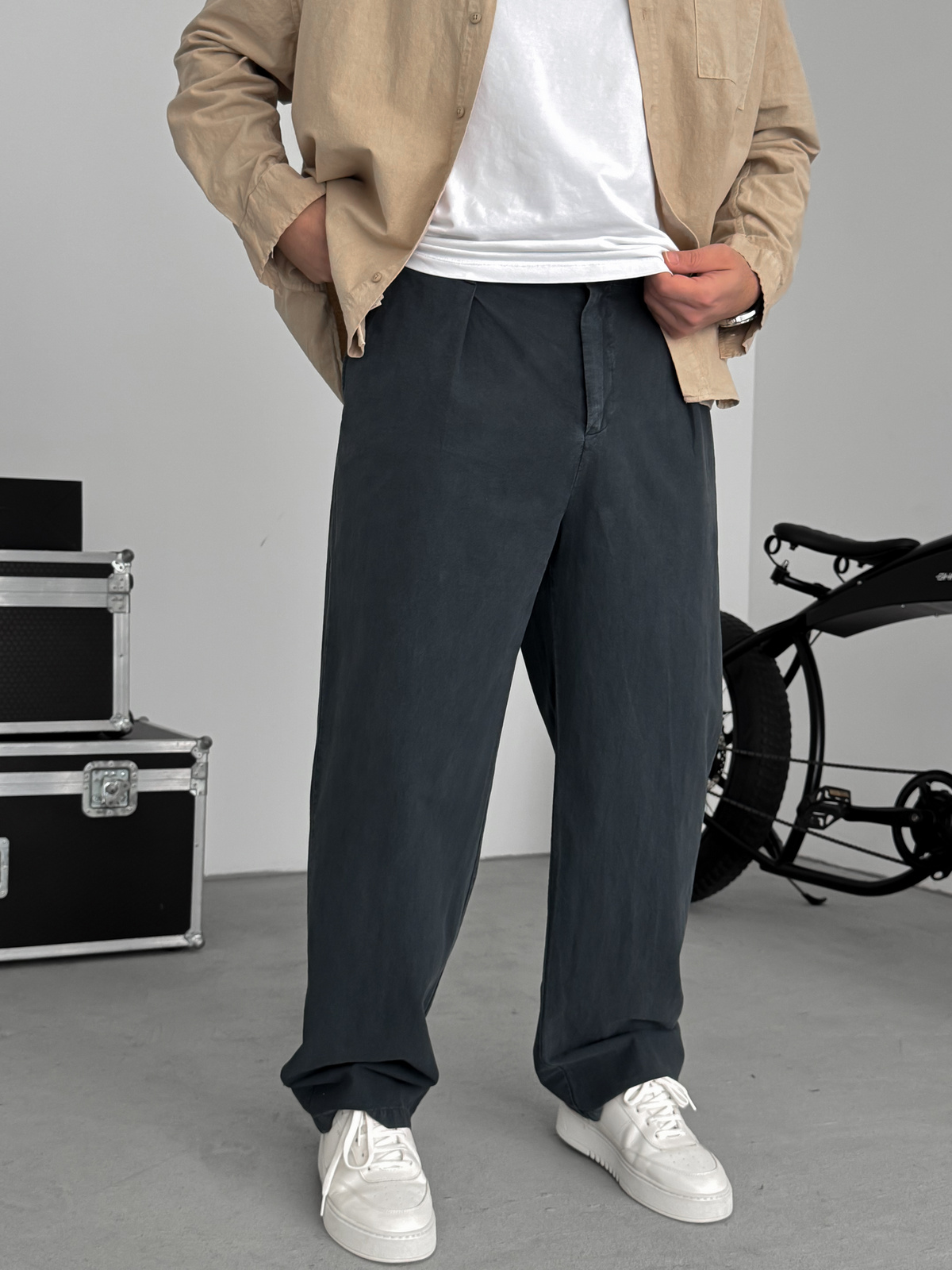 Siyah Yıkamalı Baggy Pantolon TW-1040