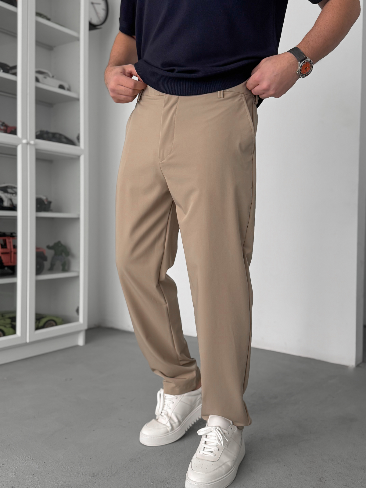 Bej Regular Kalıp Kumaş Pantolon TW-7083