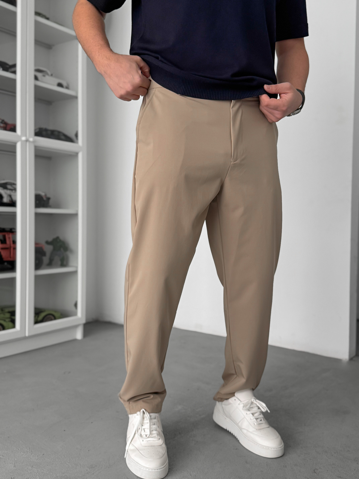 Bej Regular Kalıp Kumaş Pantolon TW-7083