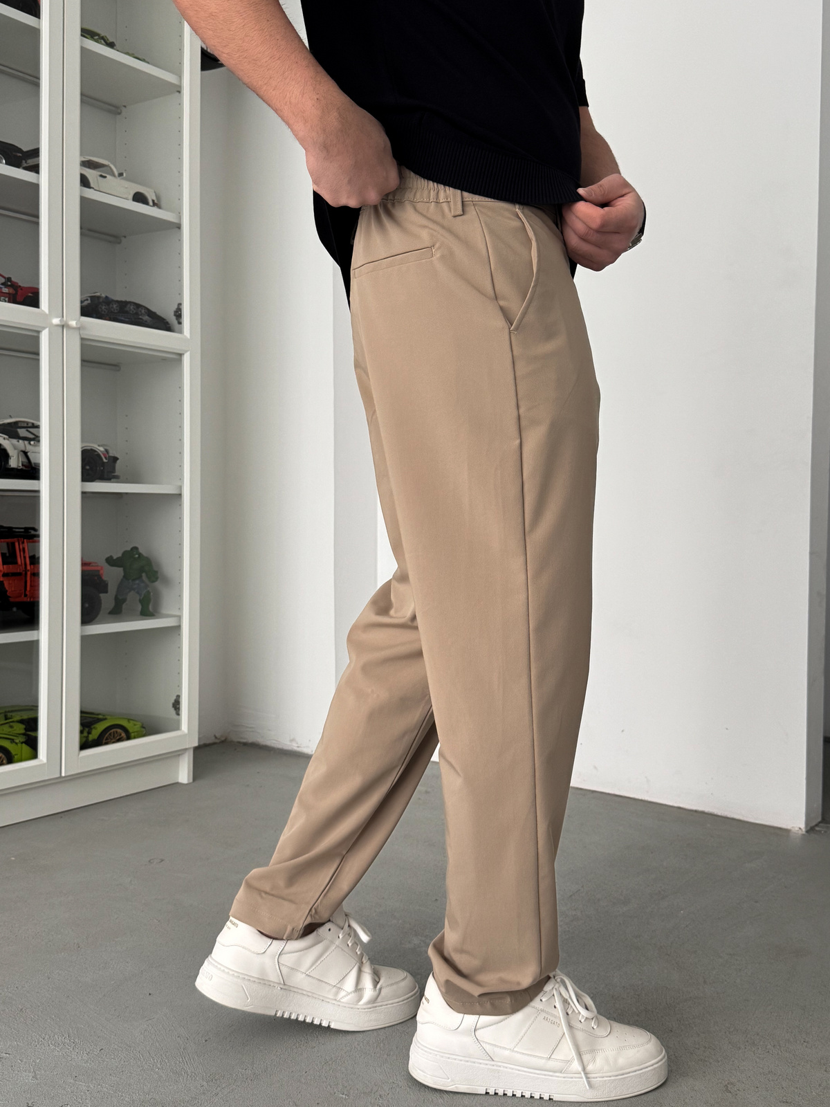 Bej Regular Kalıp Kumaş Pantolon TW-7083