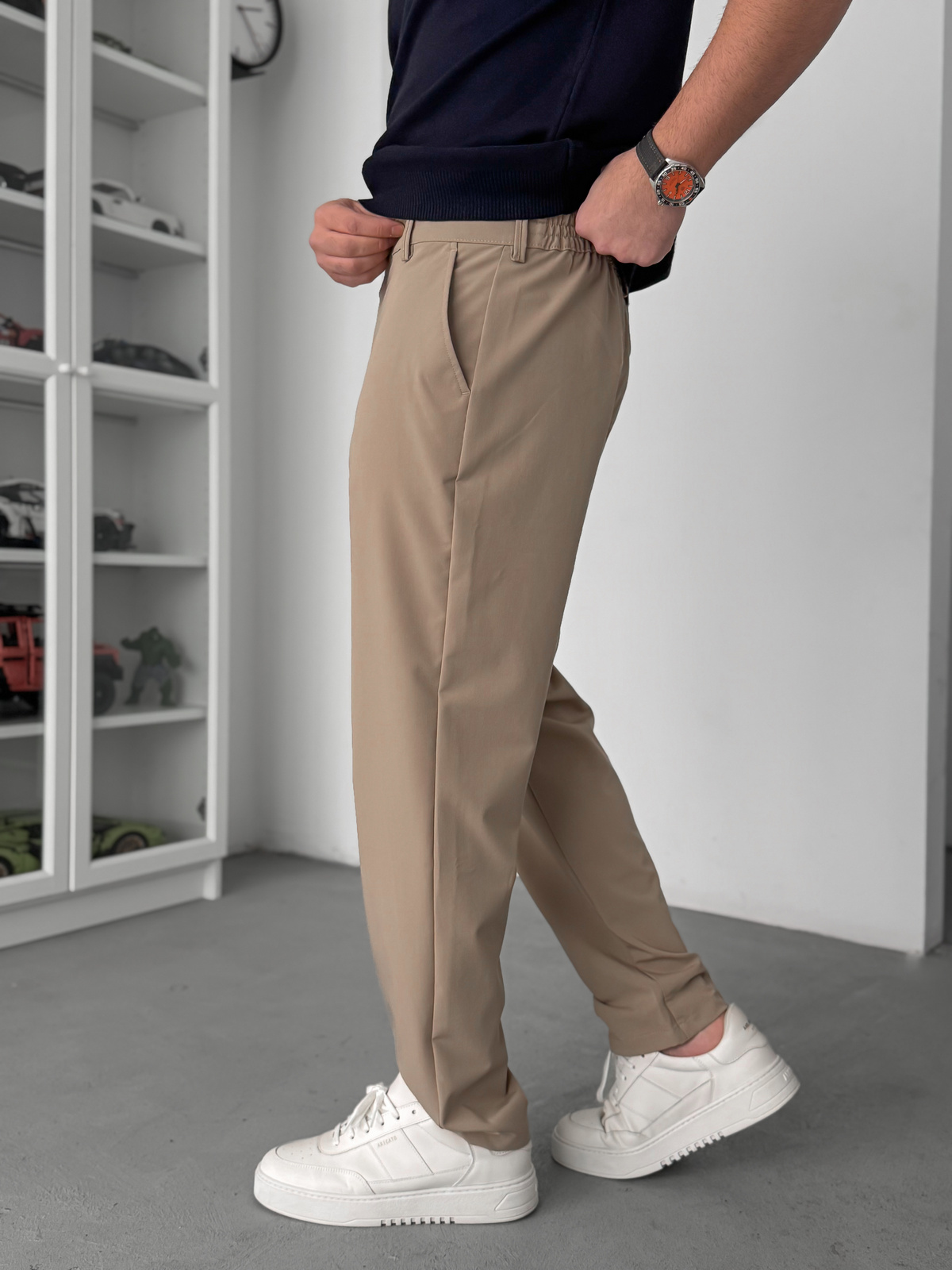 Bej Regular Kalıp Kumaş Pantolon TW-7083