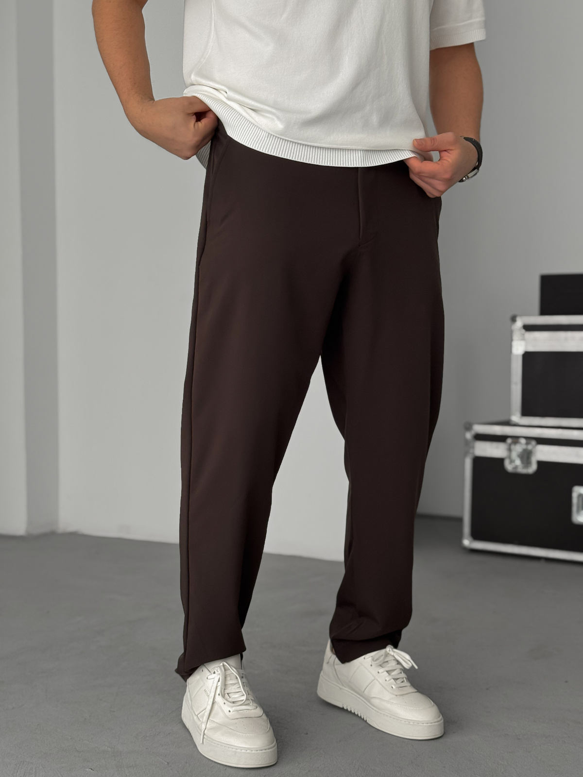 Kahve Regular Kalıp Kumaş Pantolon TW-7083