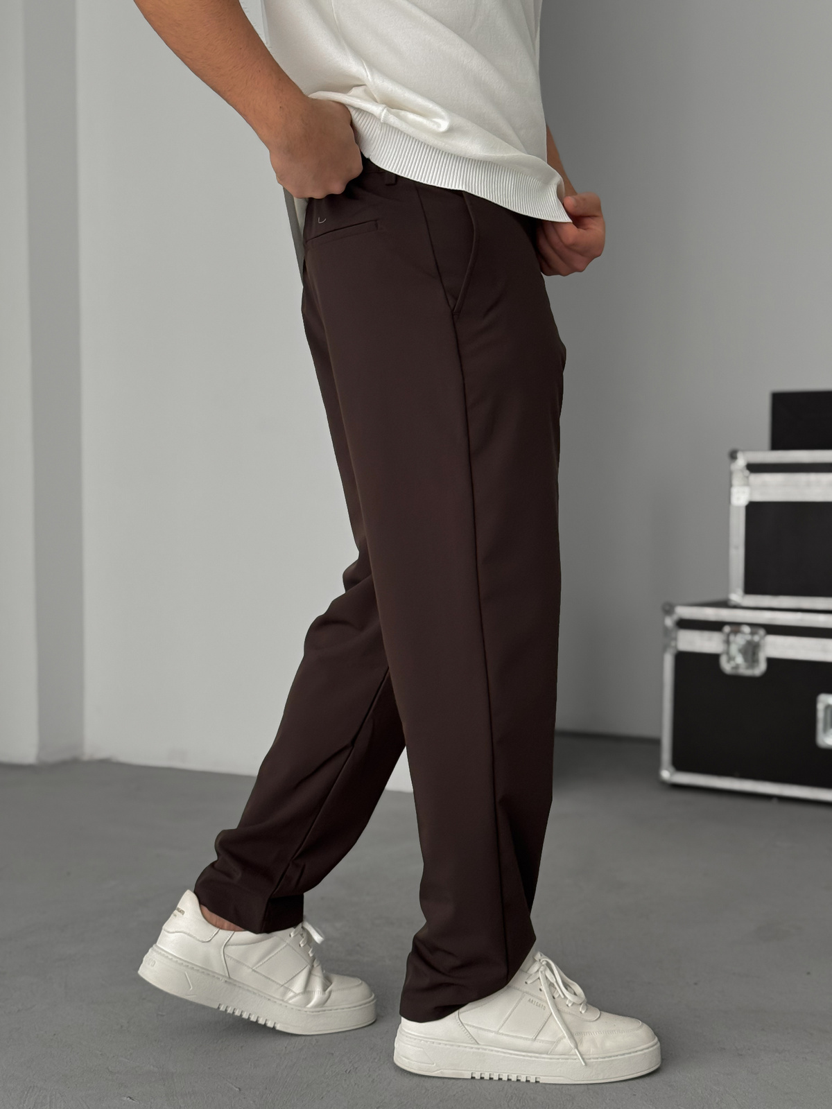 Kahve Regular Kalıp Kumaş Pantolon TW-7083