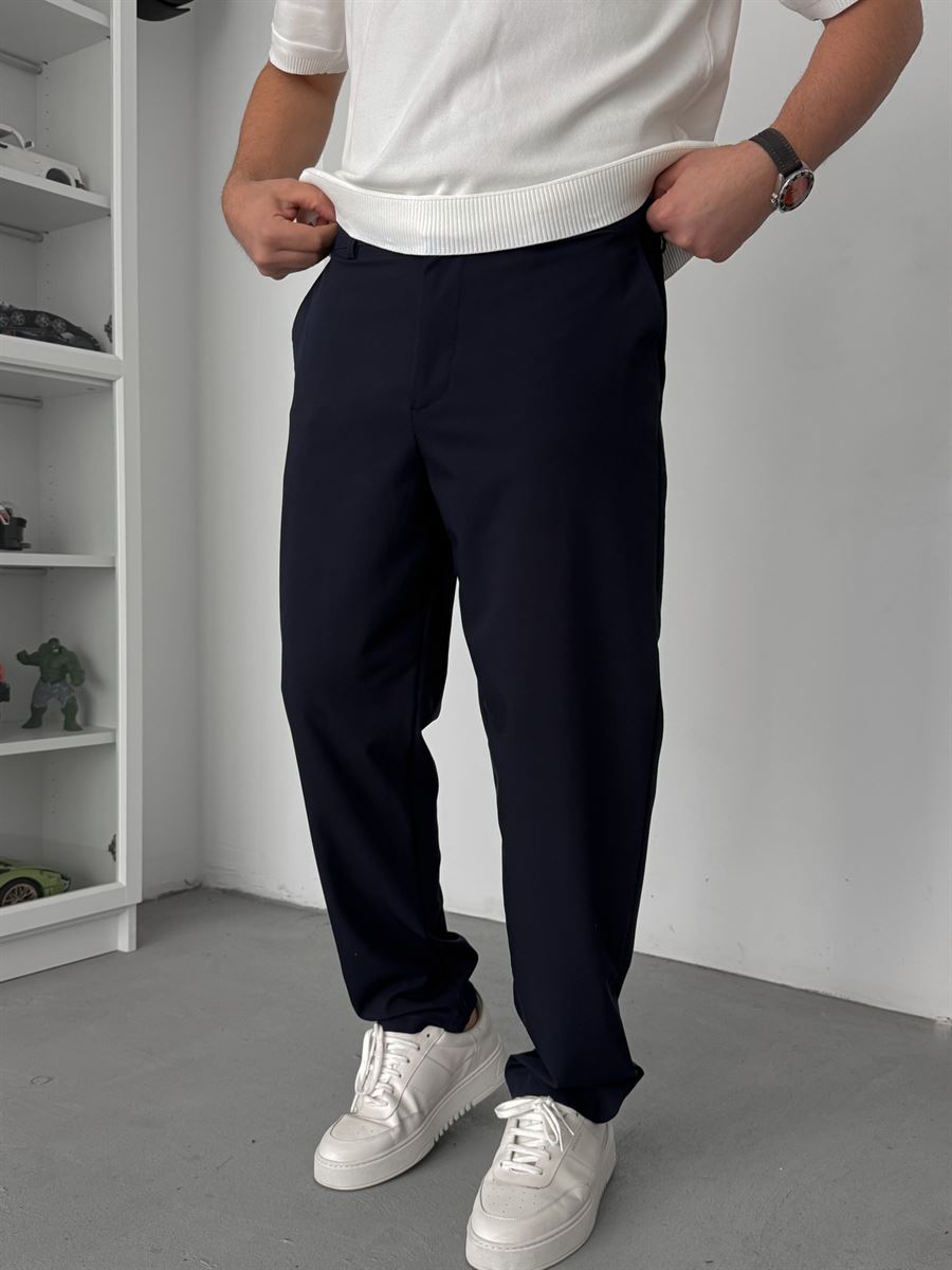 Lacivert Regular Kalıp Kumaş Pantolon TW-7083
