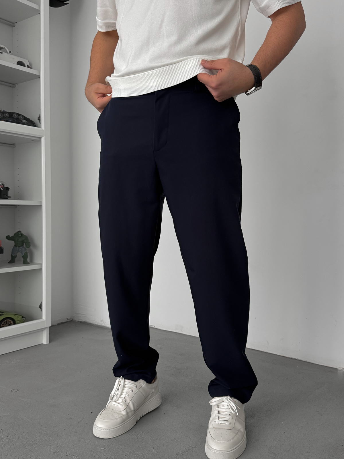 Lacivert Regular Kalıp Kumaş Pantolon TW-7083