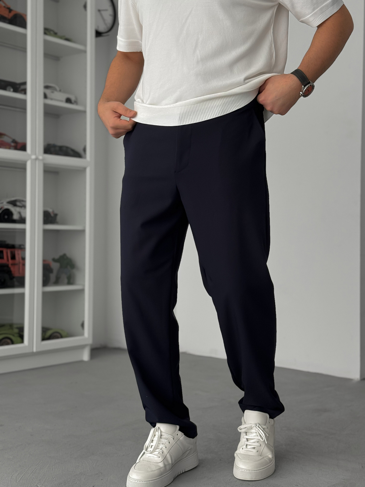 Lacivert Regular Kalıp Kumaş Pantolon TW-7083