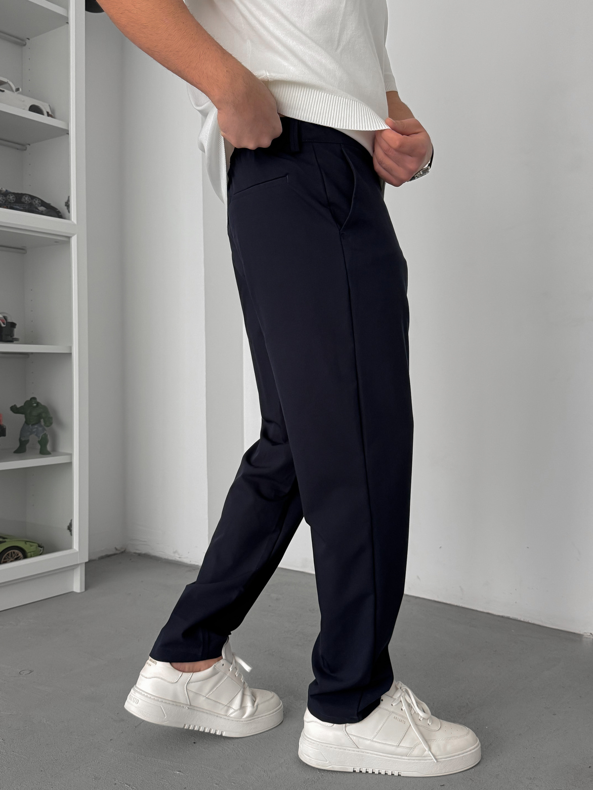 Lacivert Regular Kalıp Kumaş Pantolon TW-7083