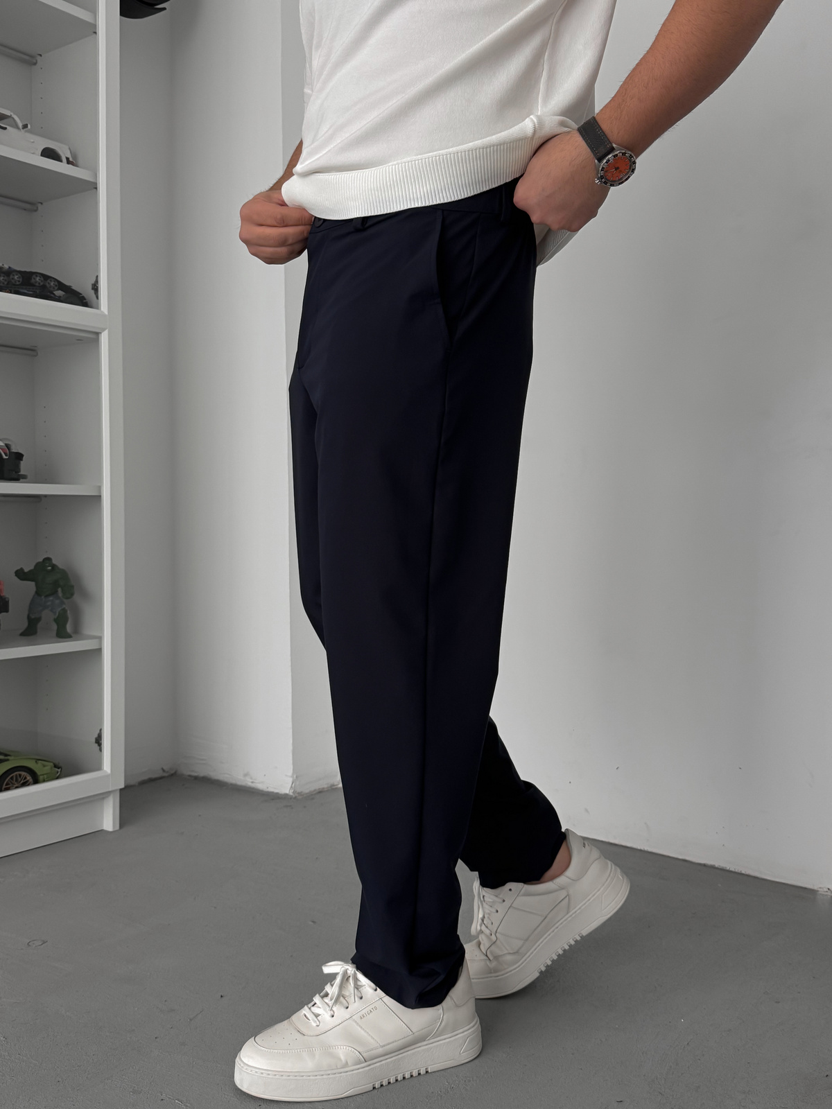 Lacivert Regular Kalıp Kumaş Pantolon TW-7083