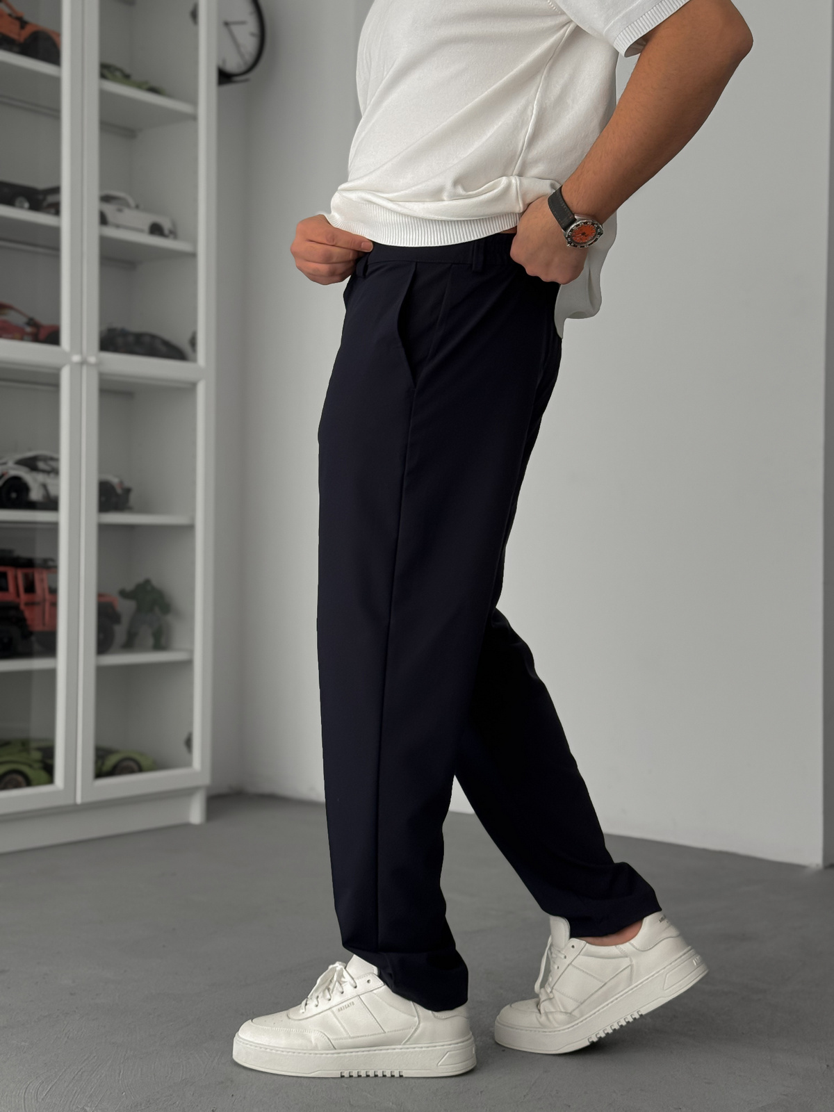 Lacivert Regular Kalıp Kumaş Pantolon TW-7083