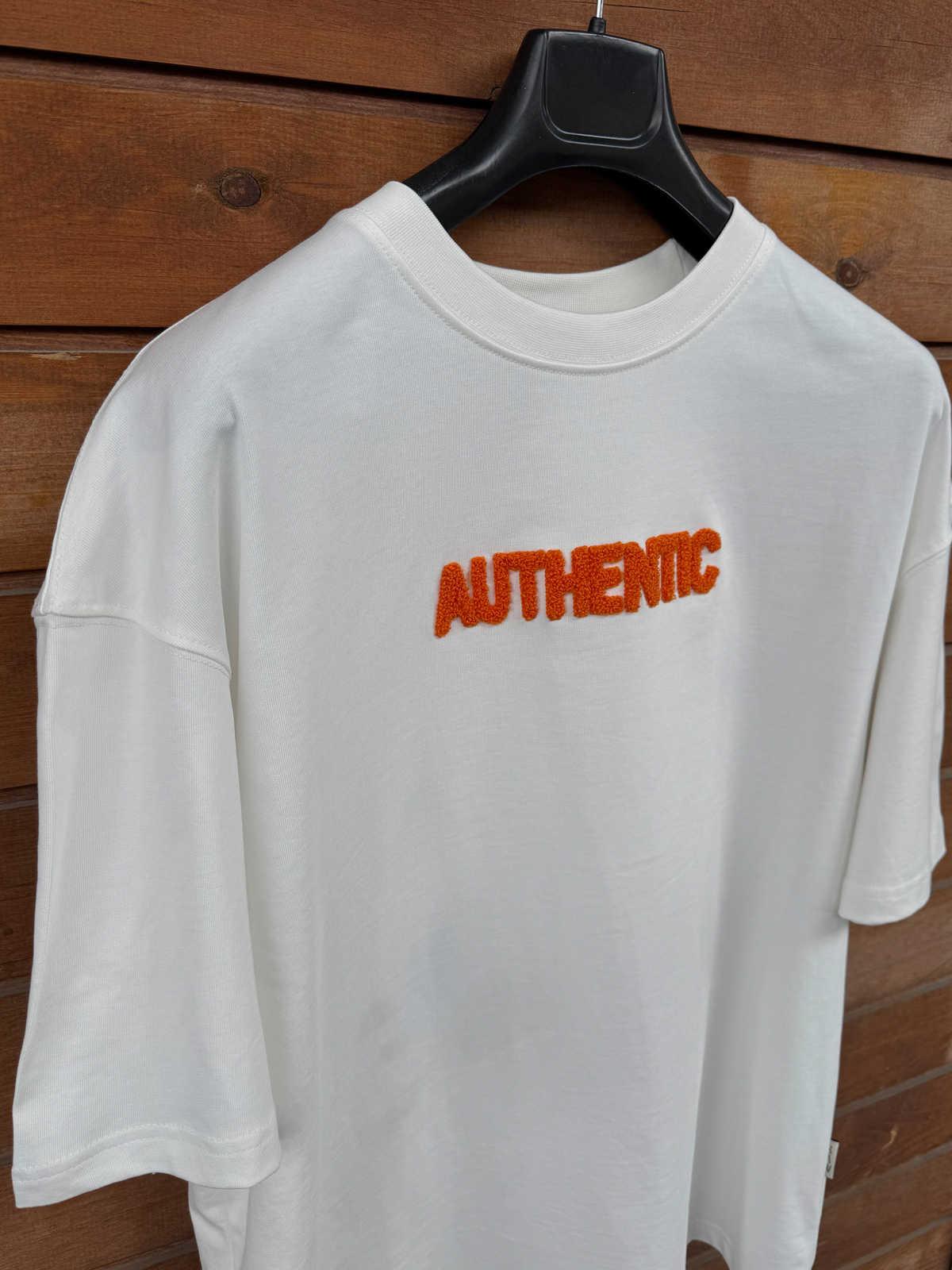 Beyaz Authentic Nakışlı Oversize T-Shirt SW-5079