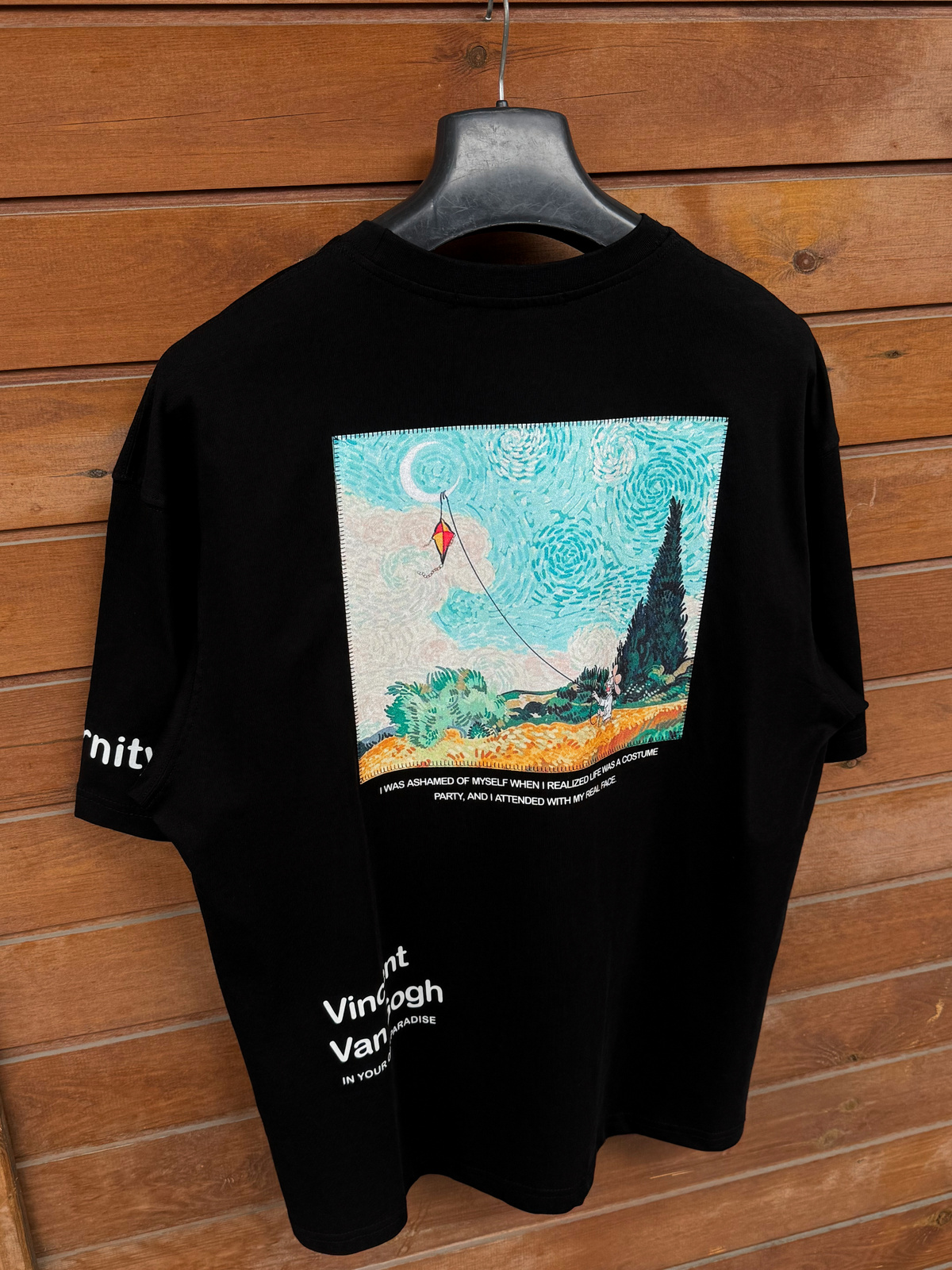 Siyah Uçurtma Patchli Oversize T-Shirt SW-5143