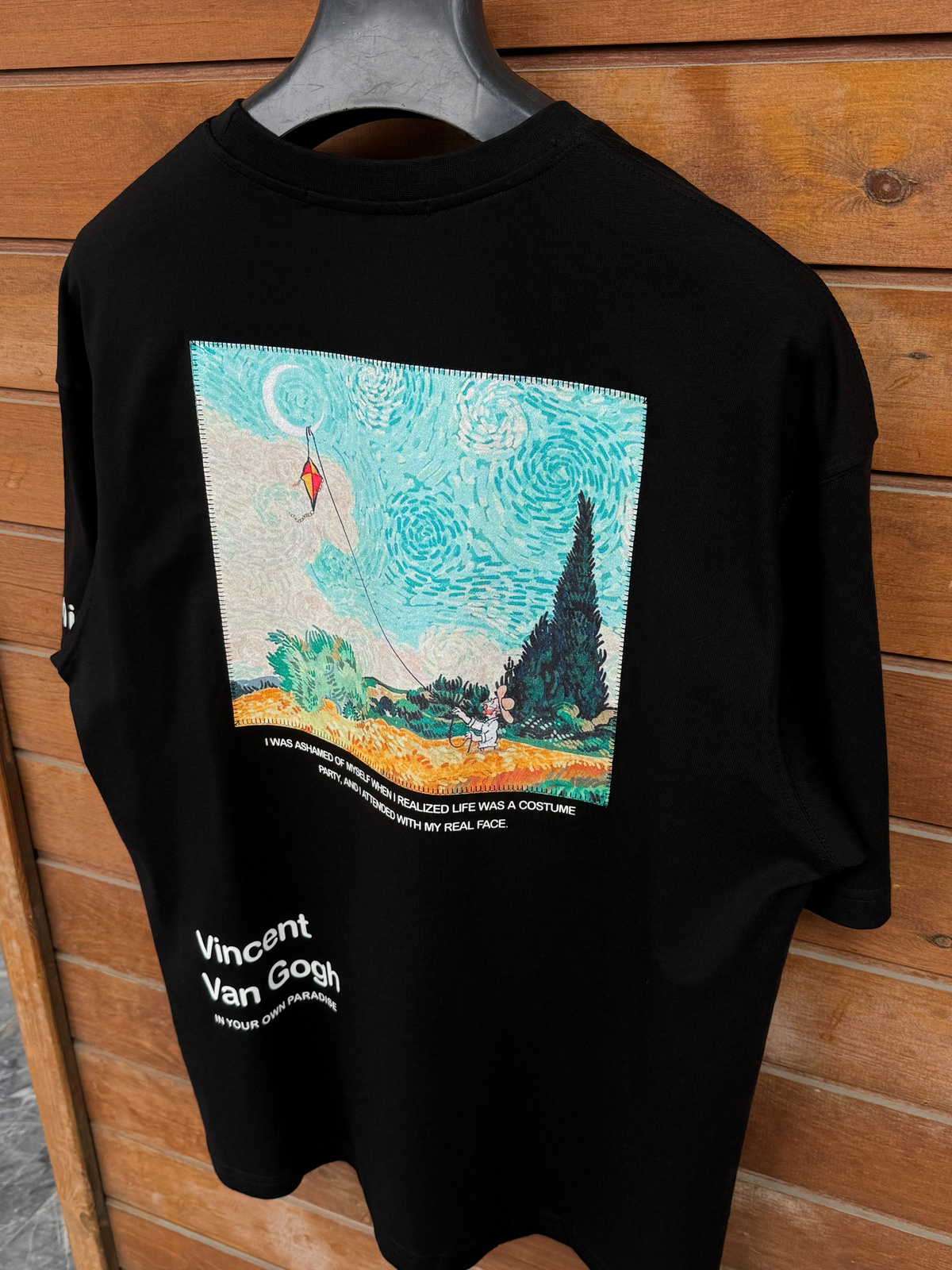 Siyah Uçurtma Patchli Oversize T-Shirt SW-5143