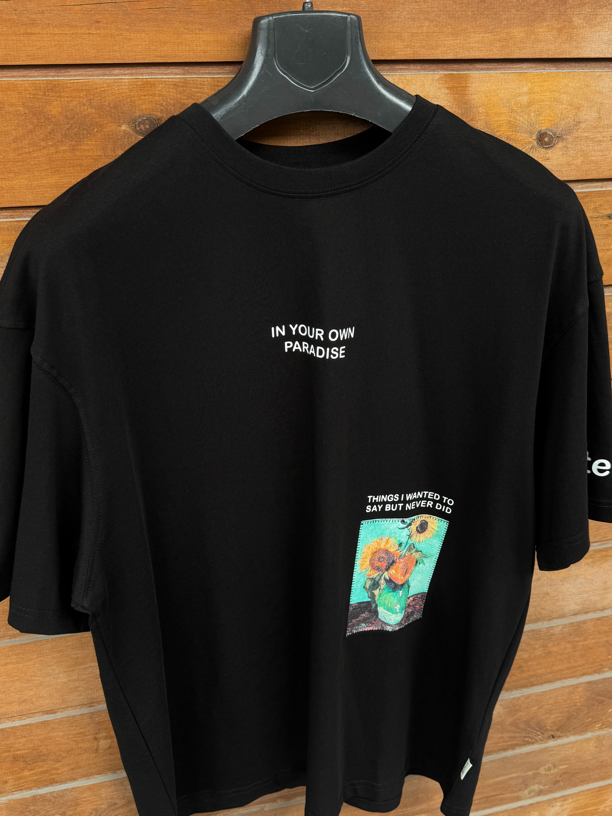 Siyah Uçurtma Patchli Oversize T-Shirt SW-5143