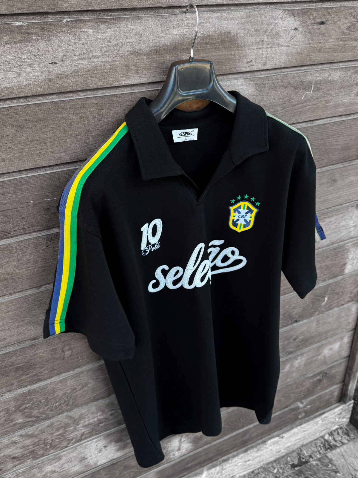 Siyah Brazil Armalı İki İplik T-Shirt RES-1057