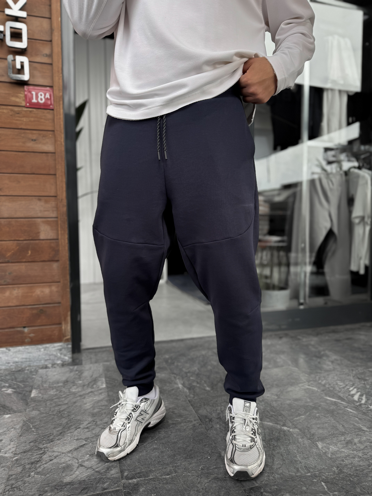Lacivert Ribanalı Yan Fermuarlı Basic Eşofman BY-0001