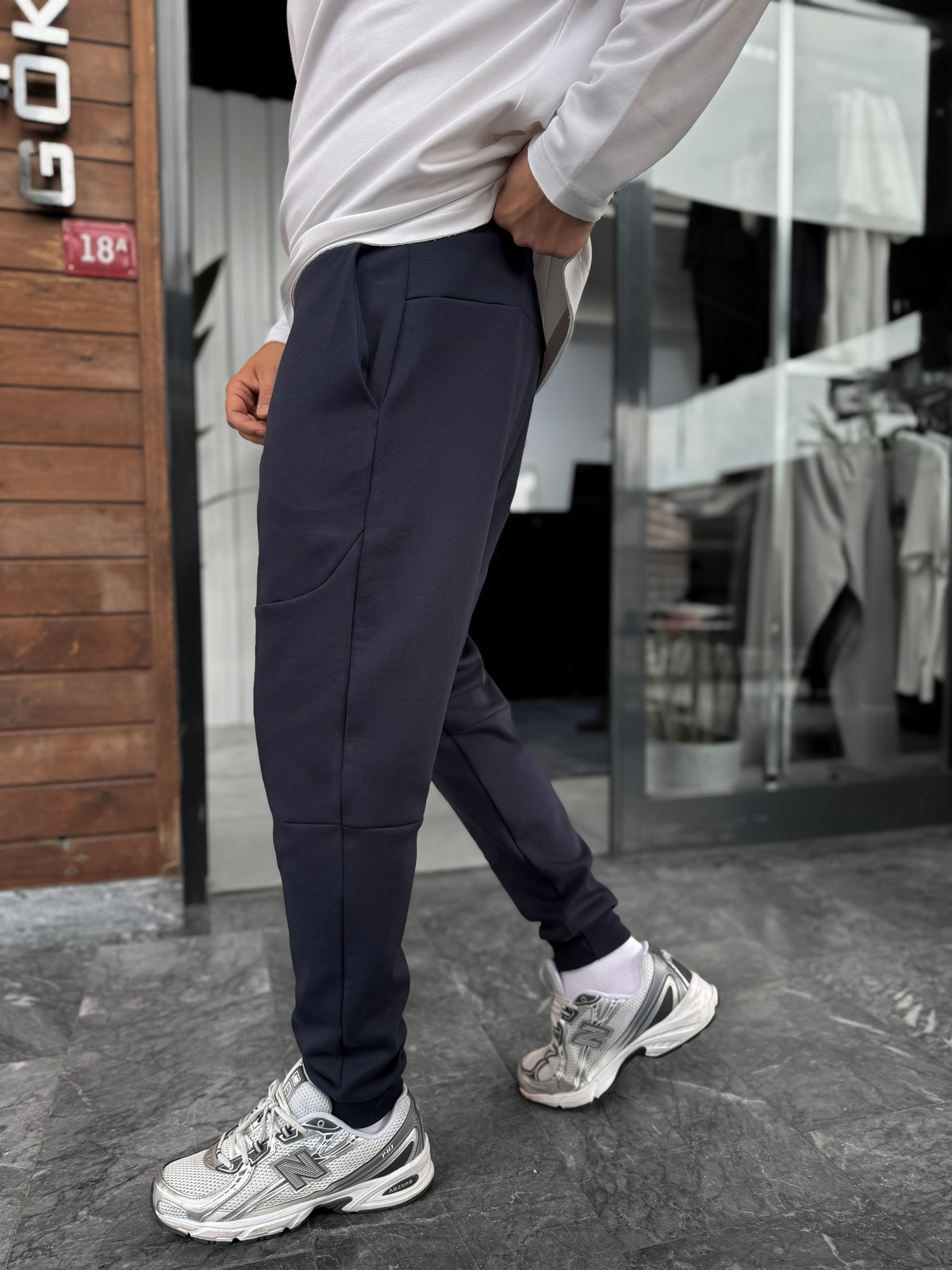 Lacivert Ribanalı Yan Fermuarlı Basic Eşofman BY-0001