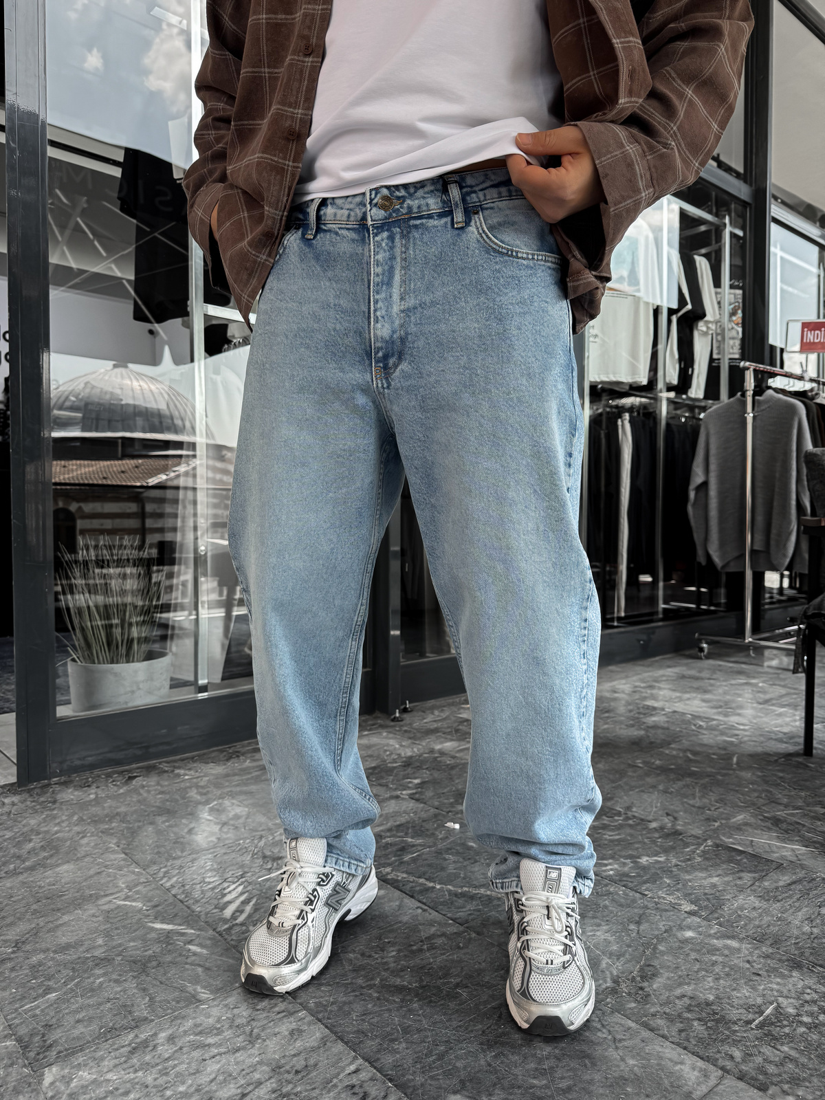 Mavi Yıkamalı Basic Baggy Jean C-6587/6241