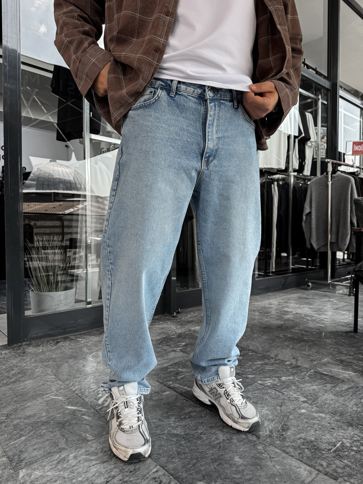 Mavi Yıkamalı Basic Baggy Jean C-6587/6241
