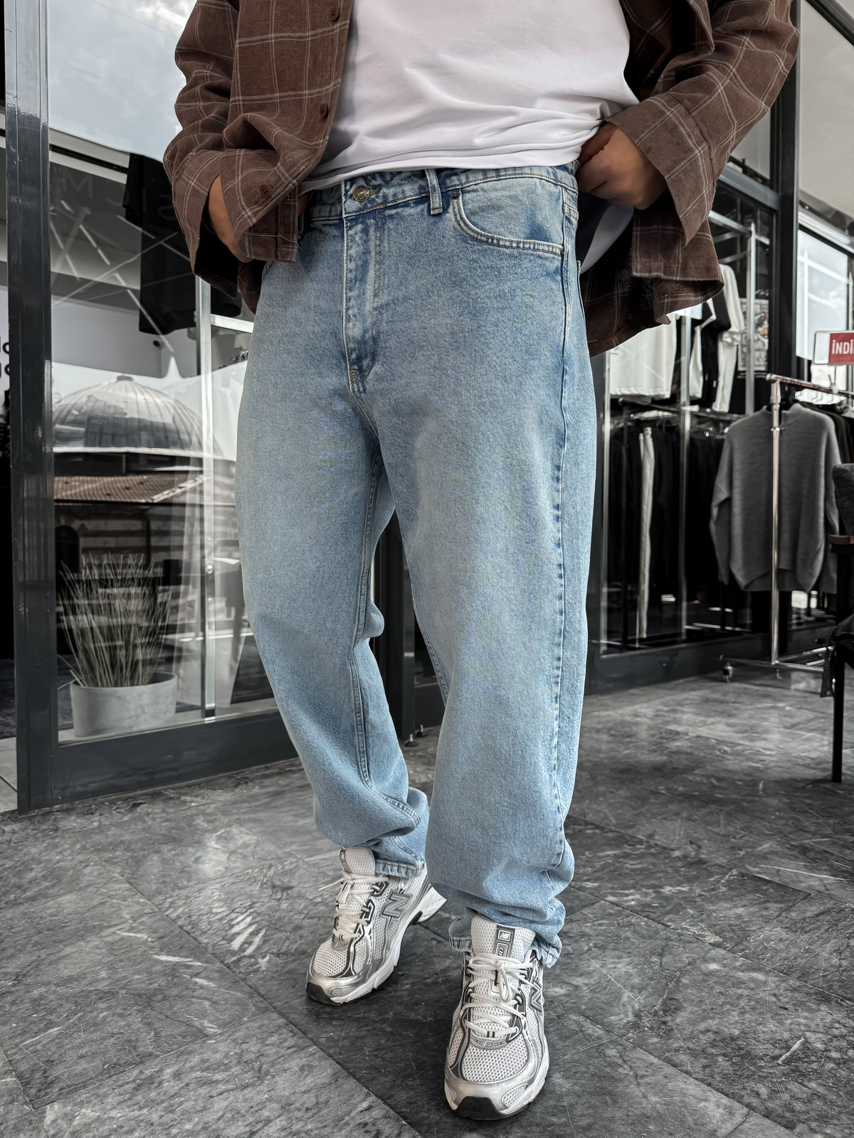 Mavi Yıkamalı Basic Baggy Jean C-6587/6241