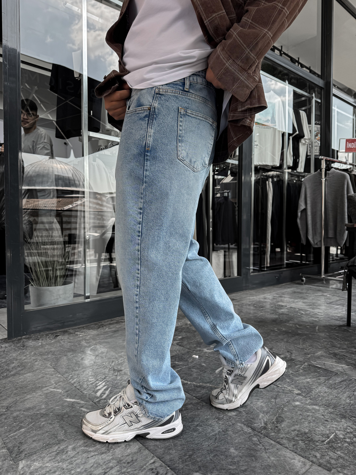Mavi Yıkamalı Basic Baggy Jean C-6587/6241