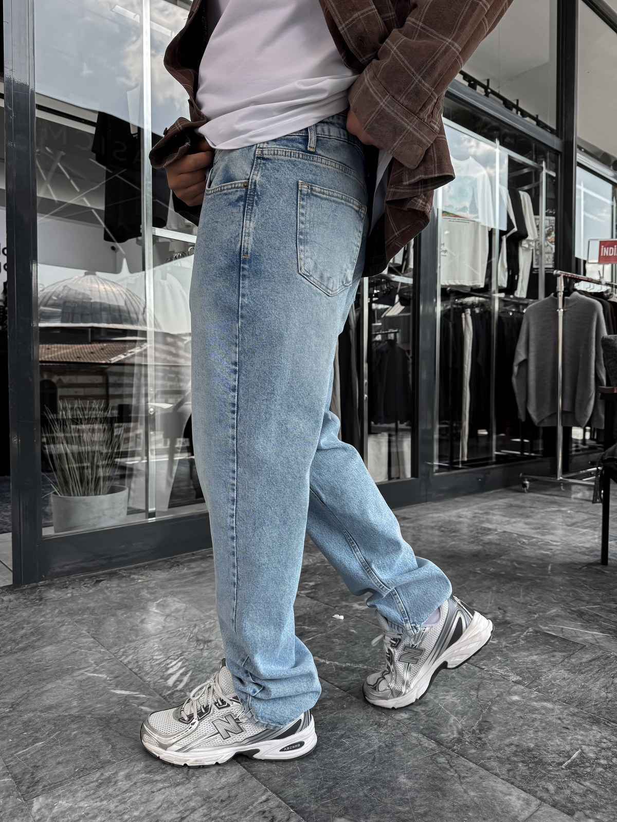 Mavi Yıkamalı Basic Baggy Jean C-6587/6241