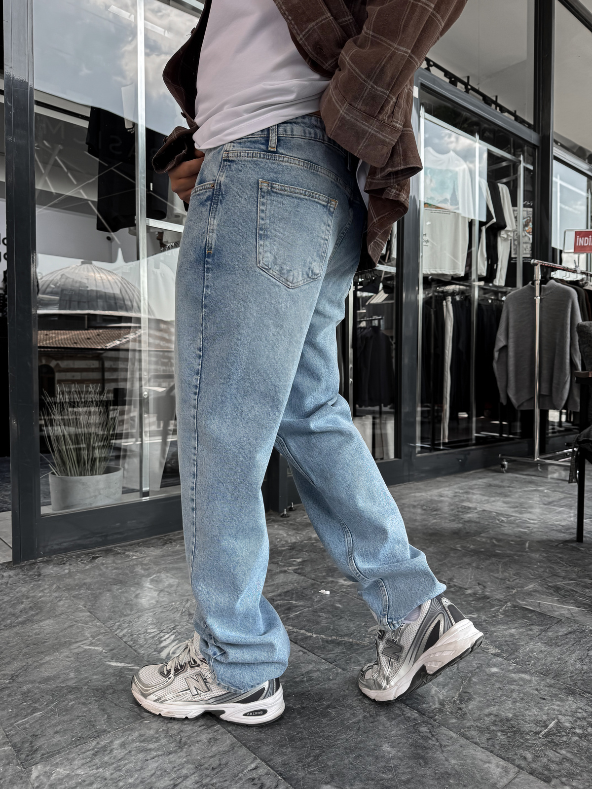 Mavi Yıkamalı Basic Baggy Jean C-6587/6241