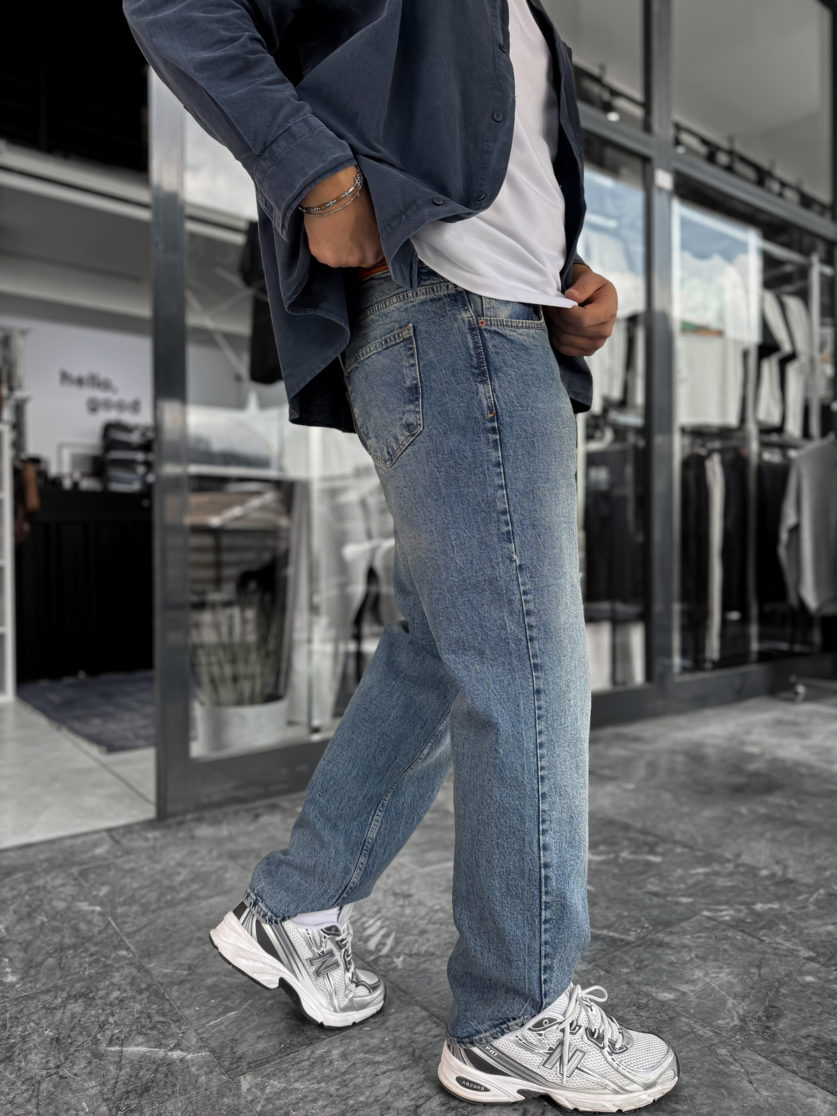 Koyu Mavi Yıkamalı Basic Baggy Jean C-6587/6241