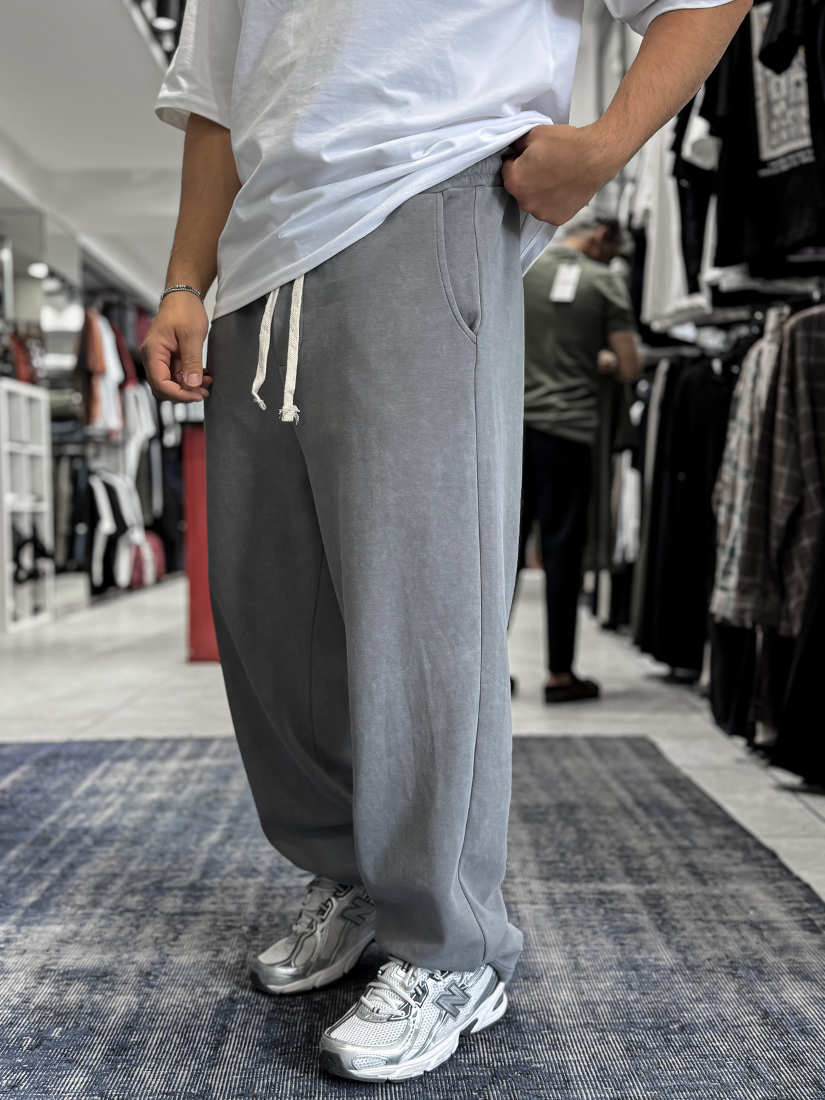 Antrasit Basic Yıkamalı Boru Paça Eşofman ES-80-30