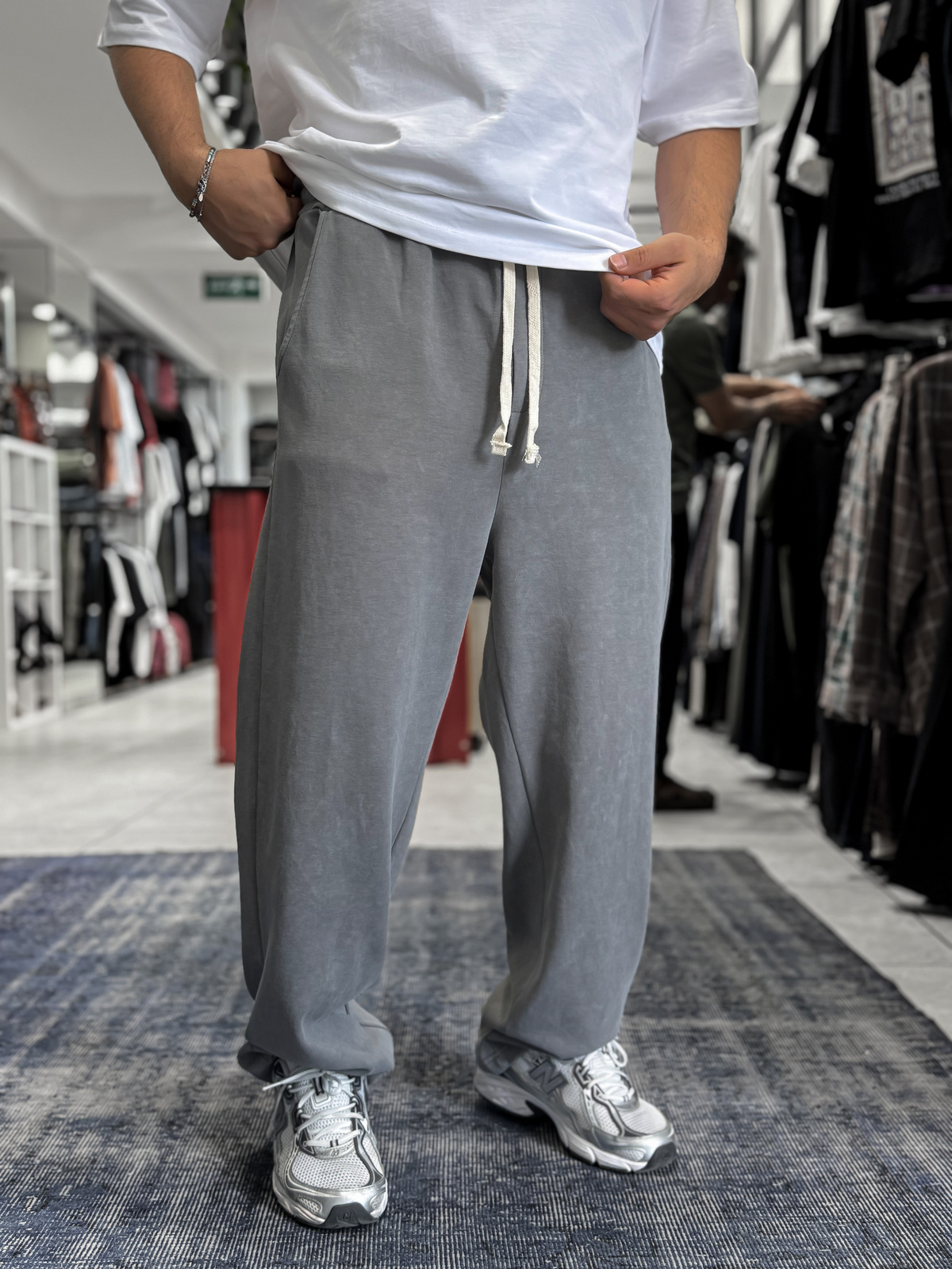 Antrasit Basic Yıkamalı Boru Paça Eşofman ES-80-30