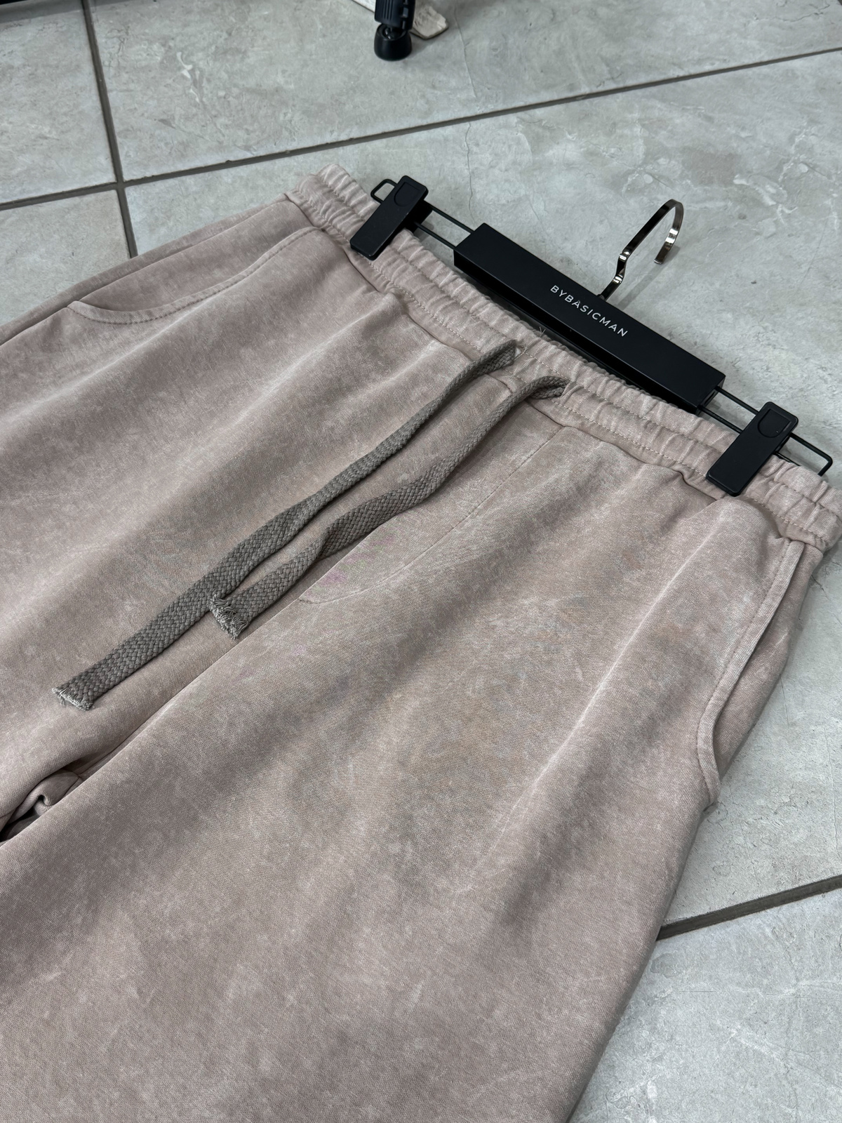 Bej Yıkamalı Basic Şort ES-80-48