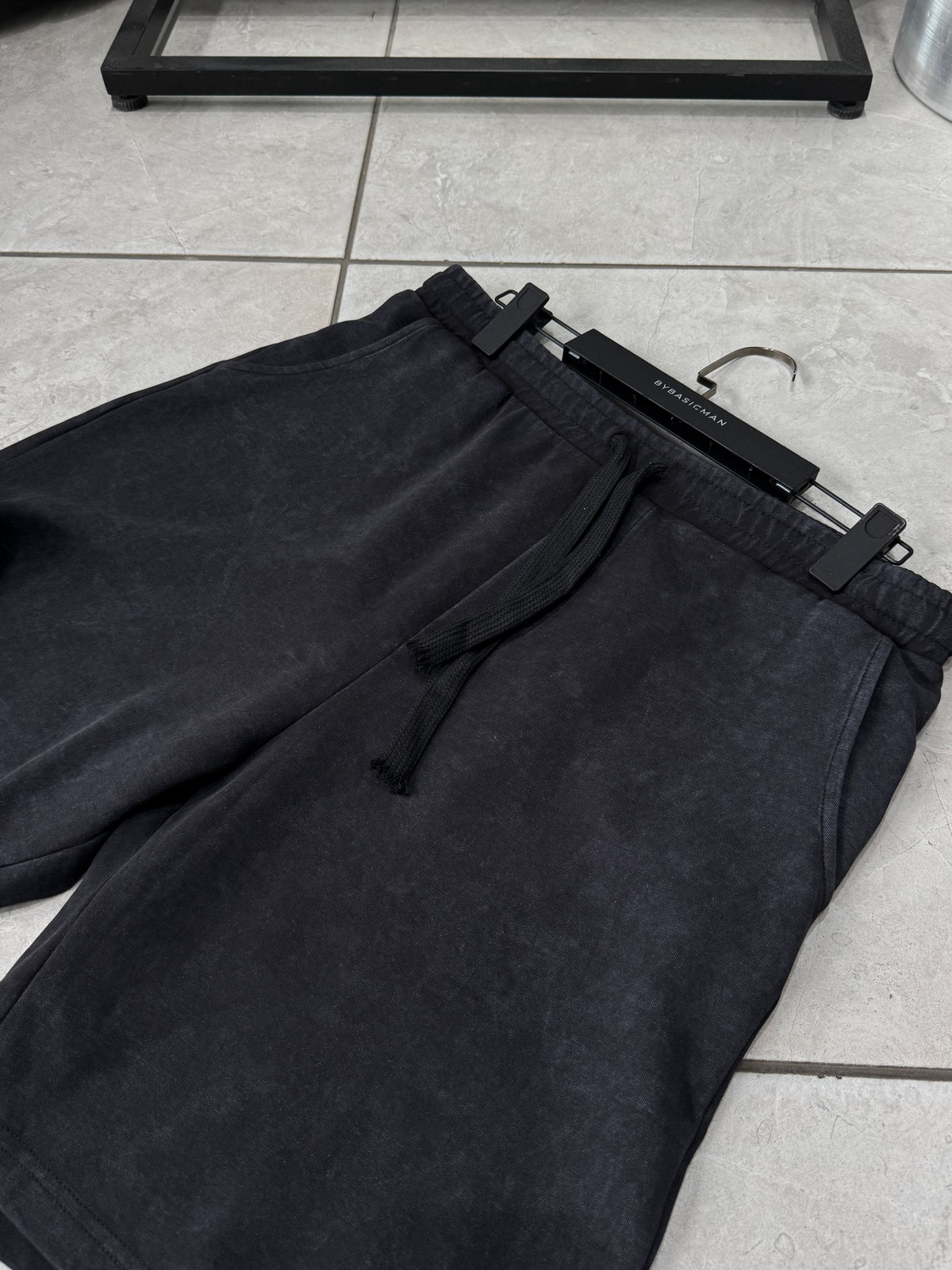 Siyah Yıkamalı Basic Şort ES-80-48