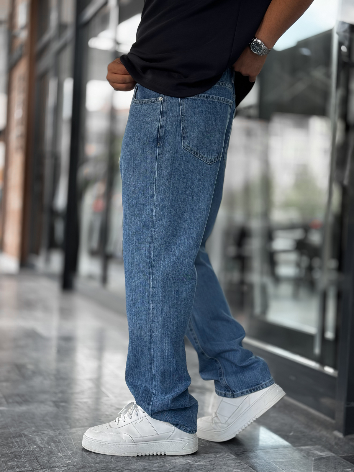 Mavi Kırçıllı Baggy Jean GJ-16957-16974