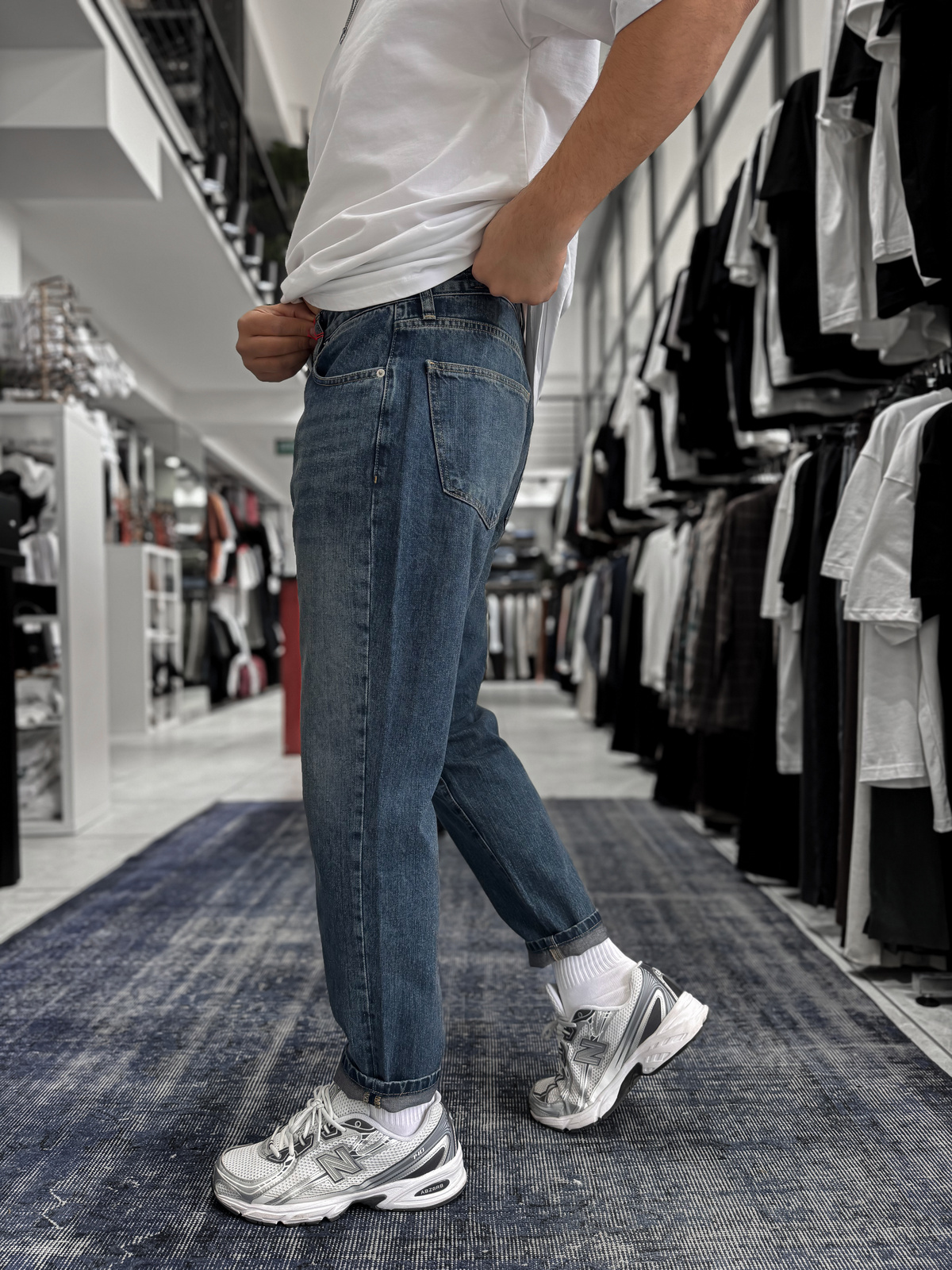 Koyu Mavi Kırçıllı Boyfriend Jean GJ-17029/17046