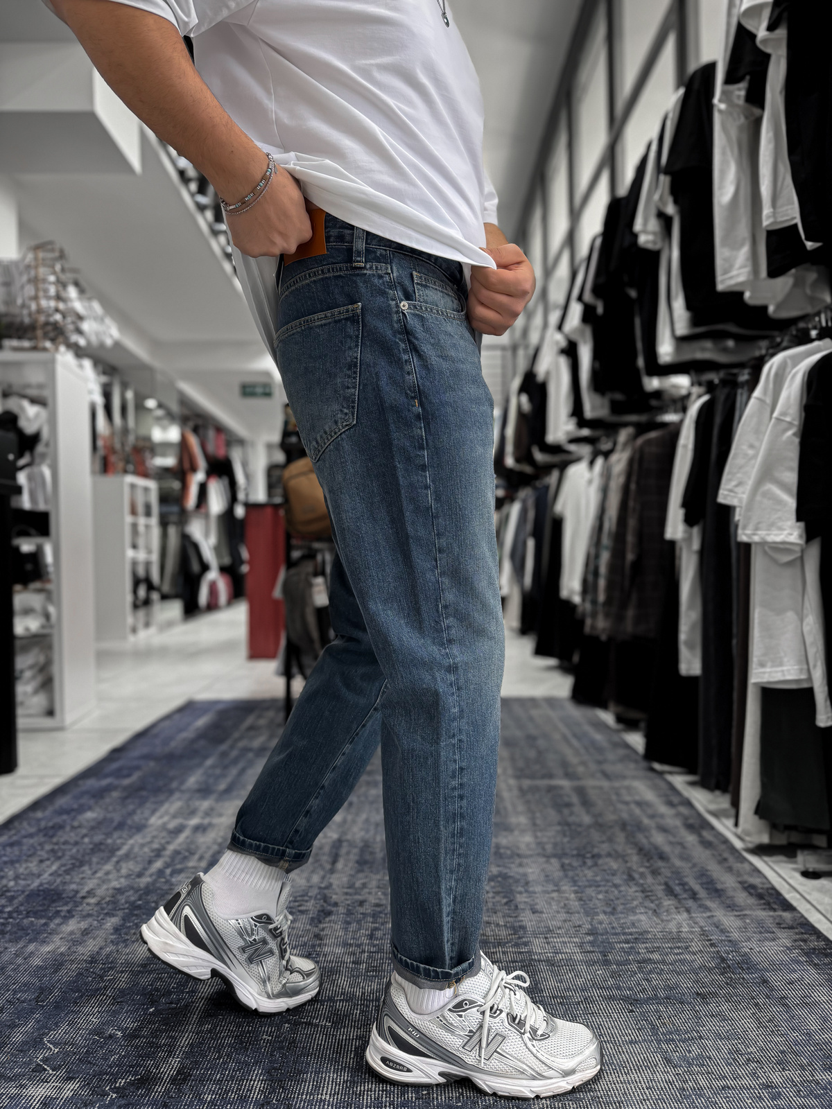 Koyu Mavi Kırçıllı Boyfriend Jean GJ-17029/17046