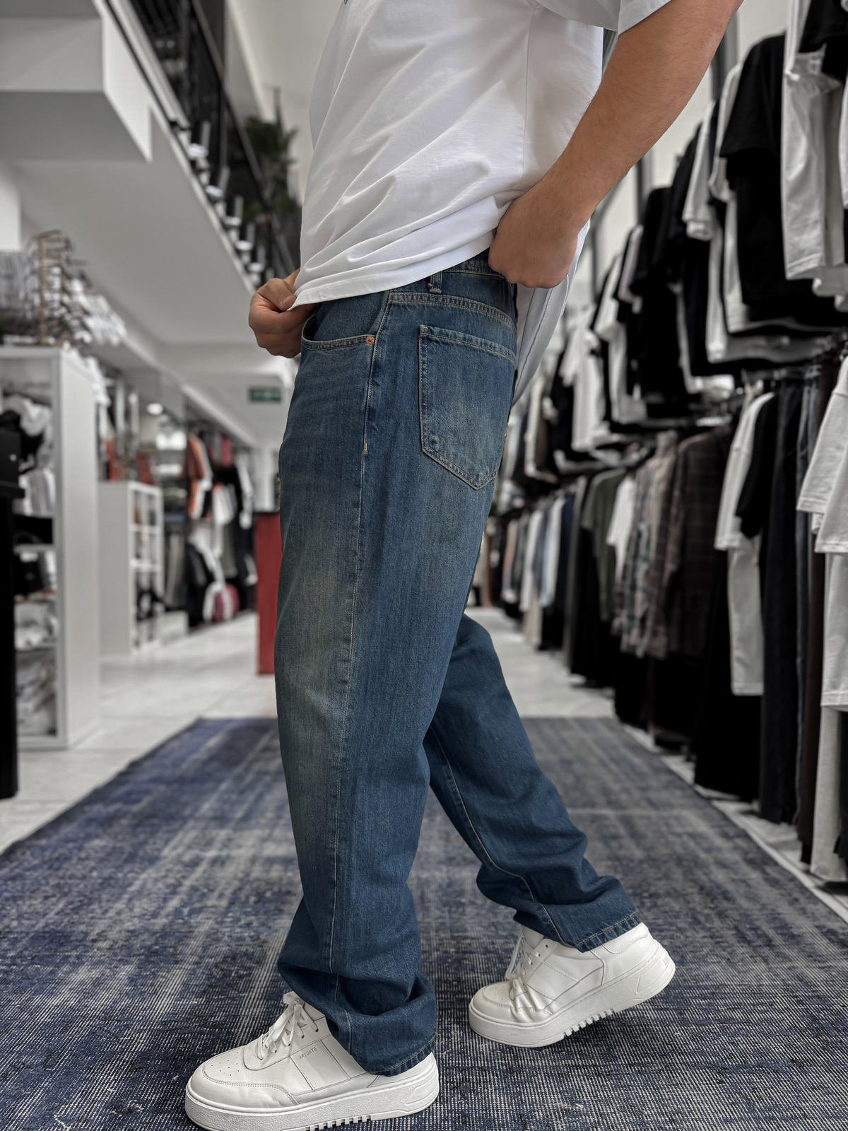 Koyu Mavi Asit Yıkamalı Baggy Jean GJ-