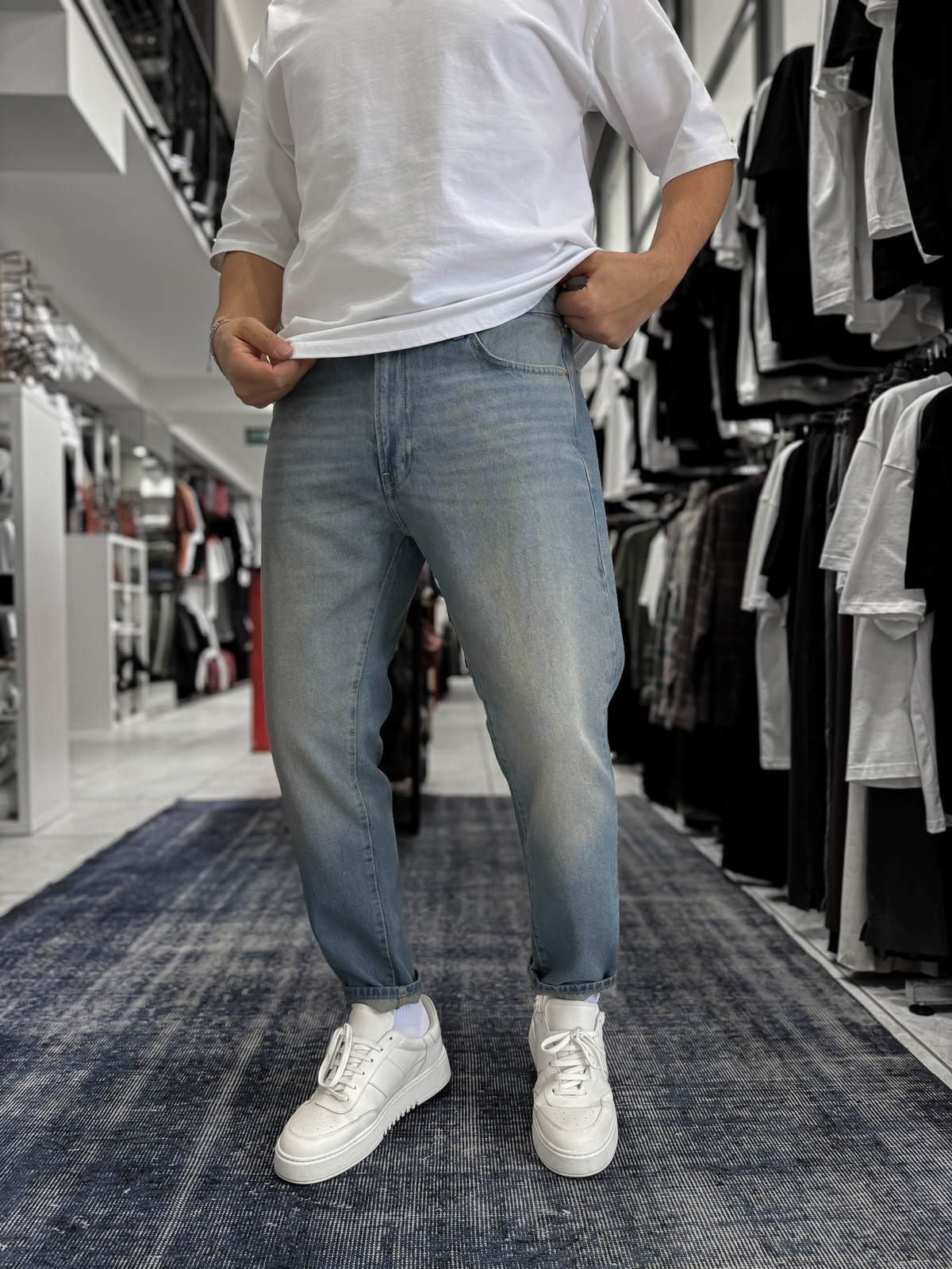 Açık Mavi Yıkamalı Efektli Boyfriend GJ-17154-53