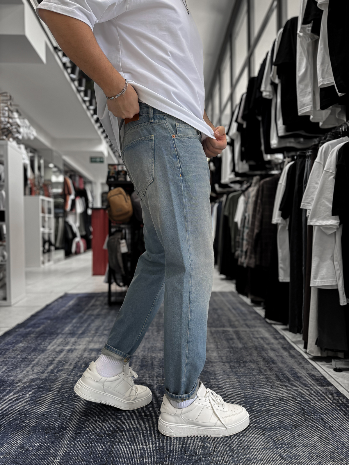 Açık Mavi Yıkamalı Efektli Boyfriend GJ-17154-53