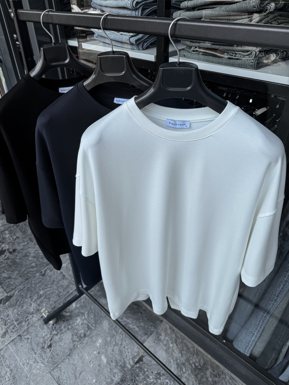 Beyaz Basic Modal Kumaş Oversize T-Shirt BY-0002