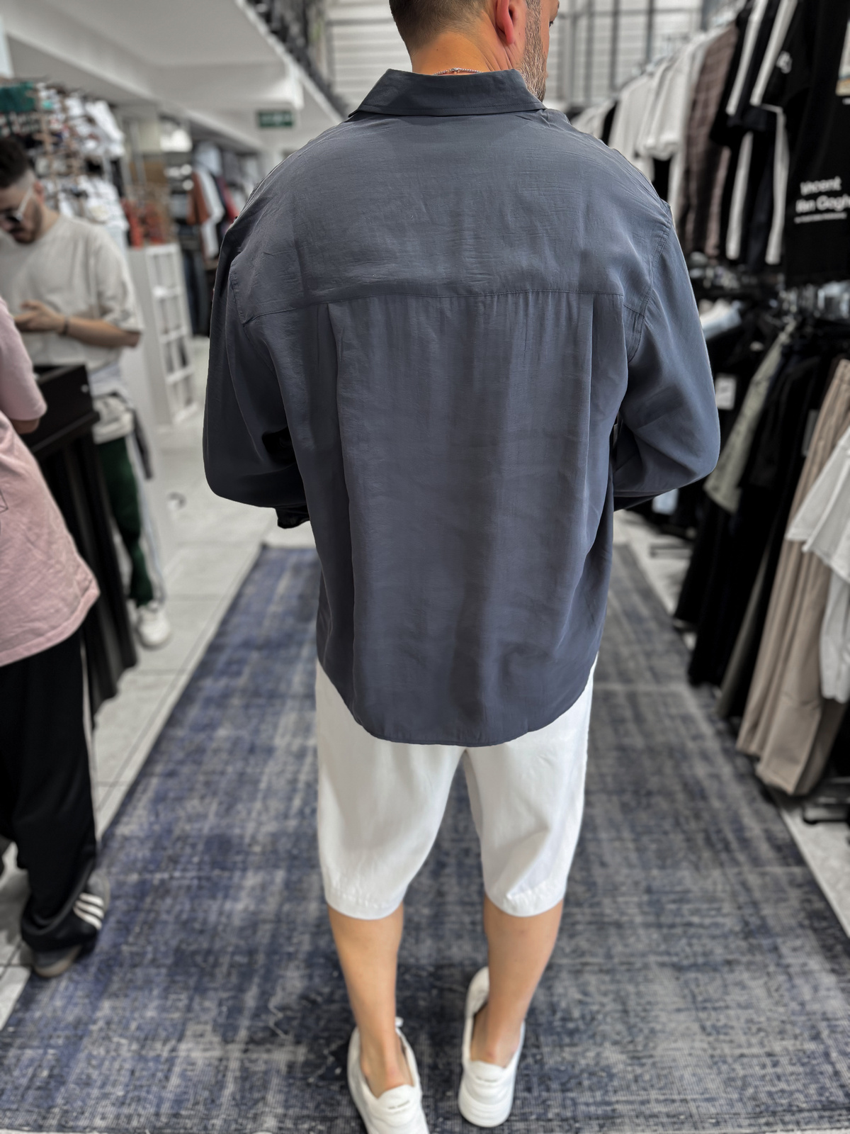Antrasit Basic Tensel Oversize Gömlek JJ-171