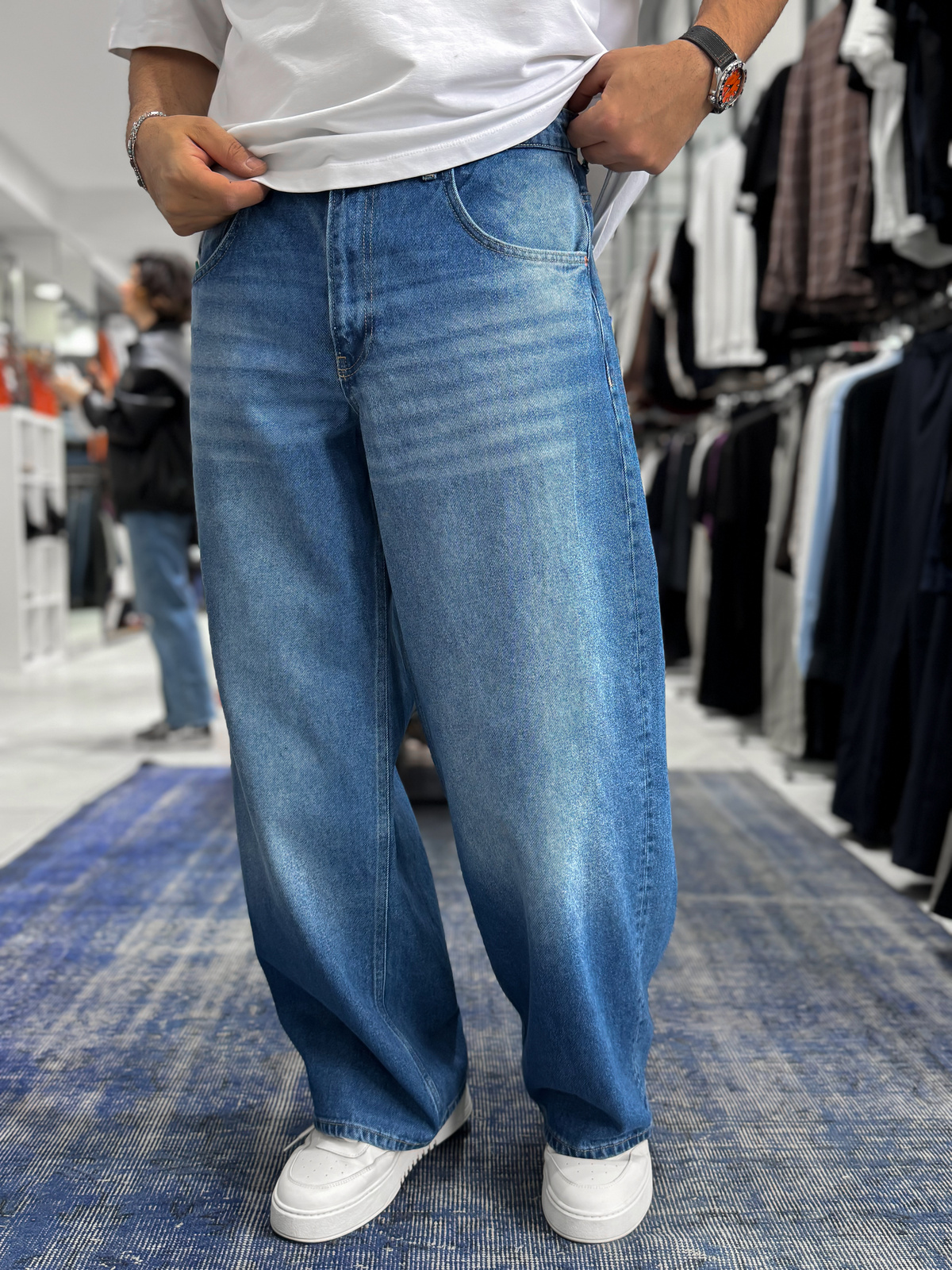 Mavi Yıkamalı Ekstra Baggy Jean GJ-17170/17178