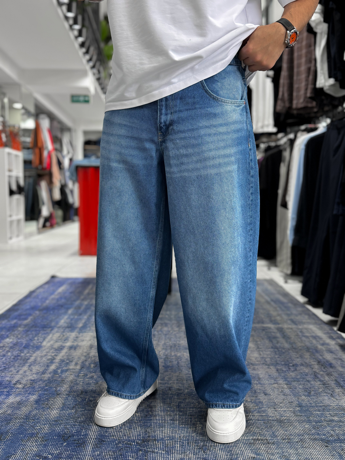Mavi Yıkamalı Ekstra Baggy Jean GJ-17170/17178