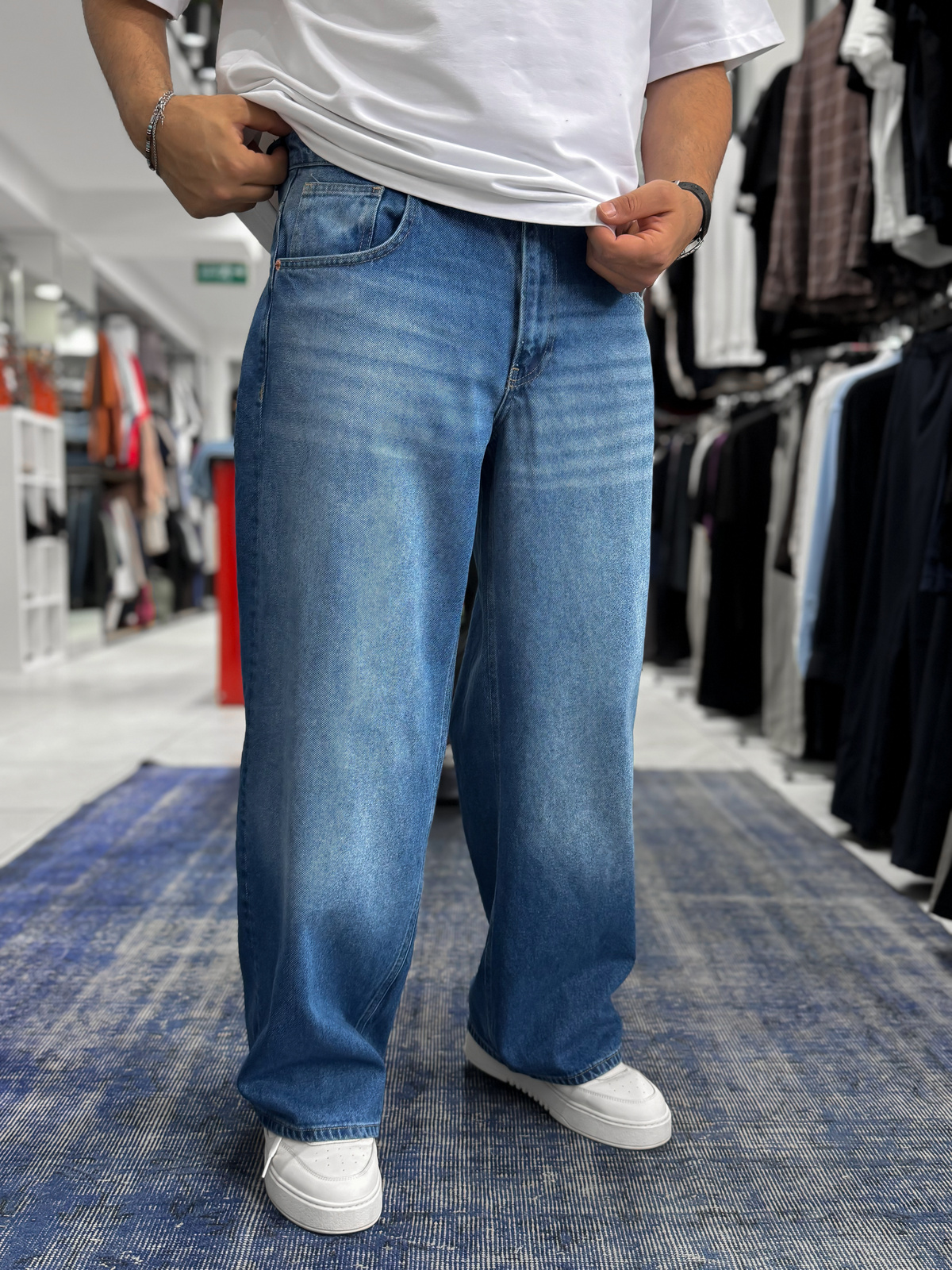 Mavi Yıkamalı Ekstra Baggy Jean GJ-17170/17178