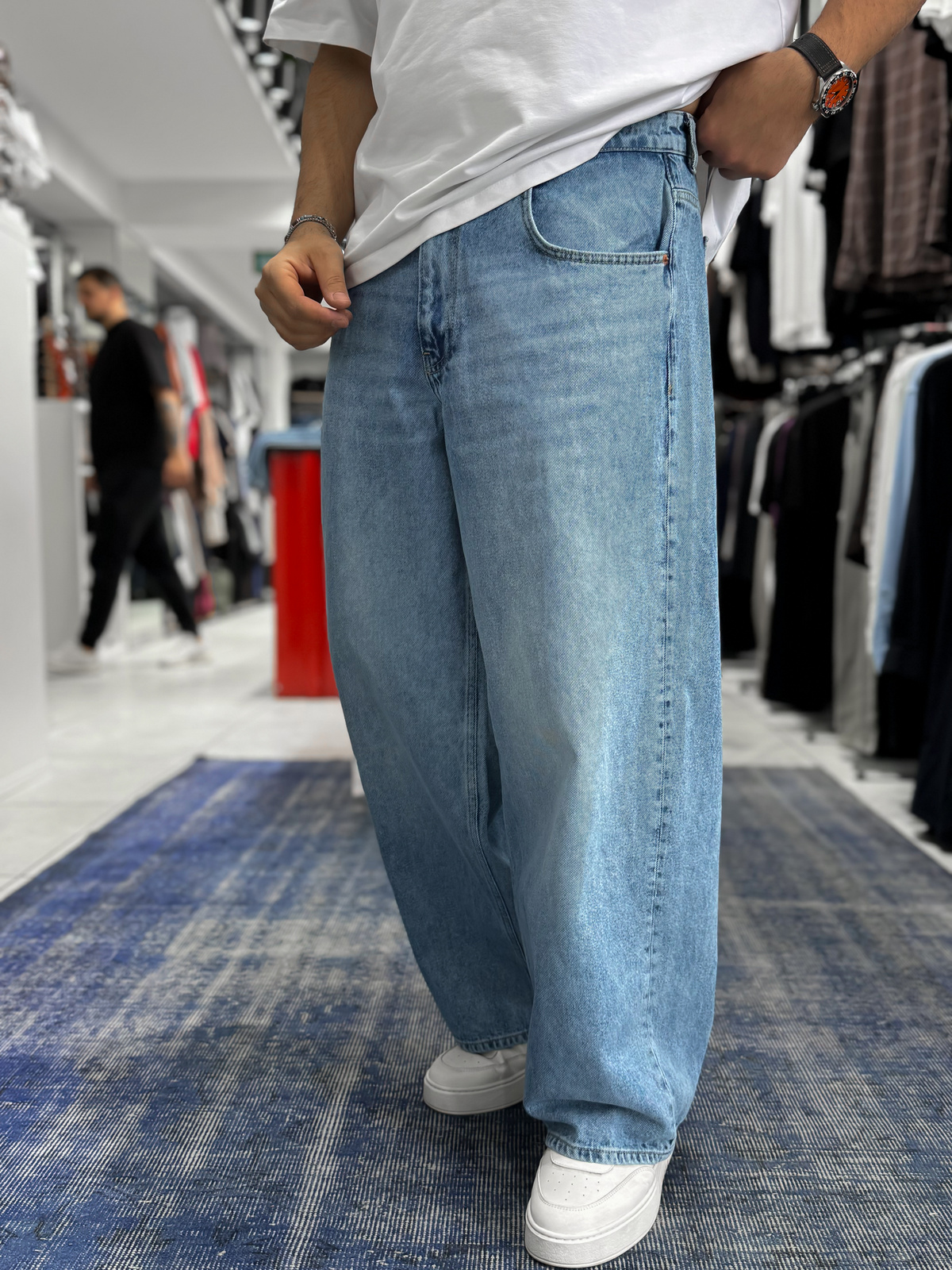 Açık Mavi Yıkamalı Ekstra Baggy Jean GJ-17170/17178