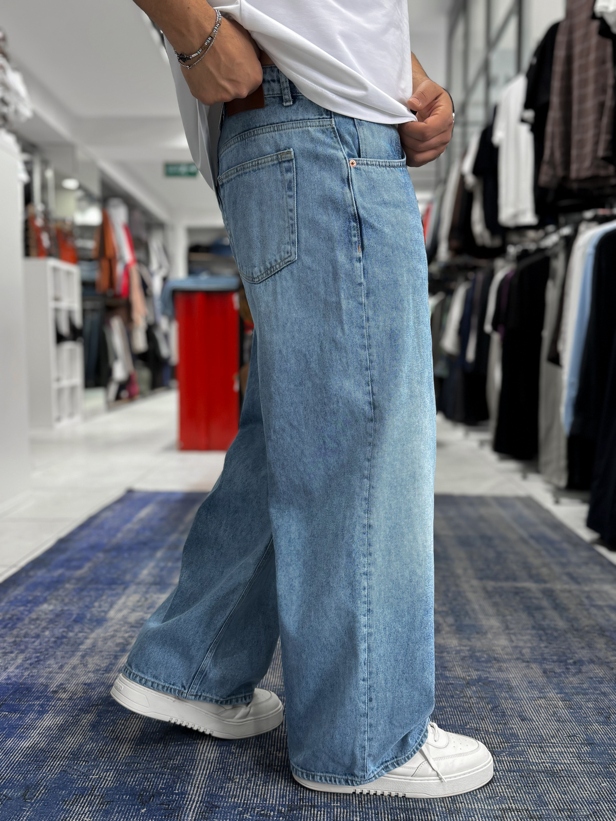Açık Mavi Yıkamalı Ekstra Baggy Jean GJ-17170/17178
